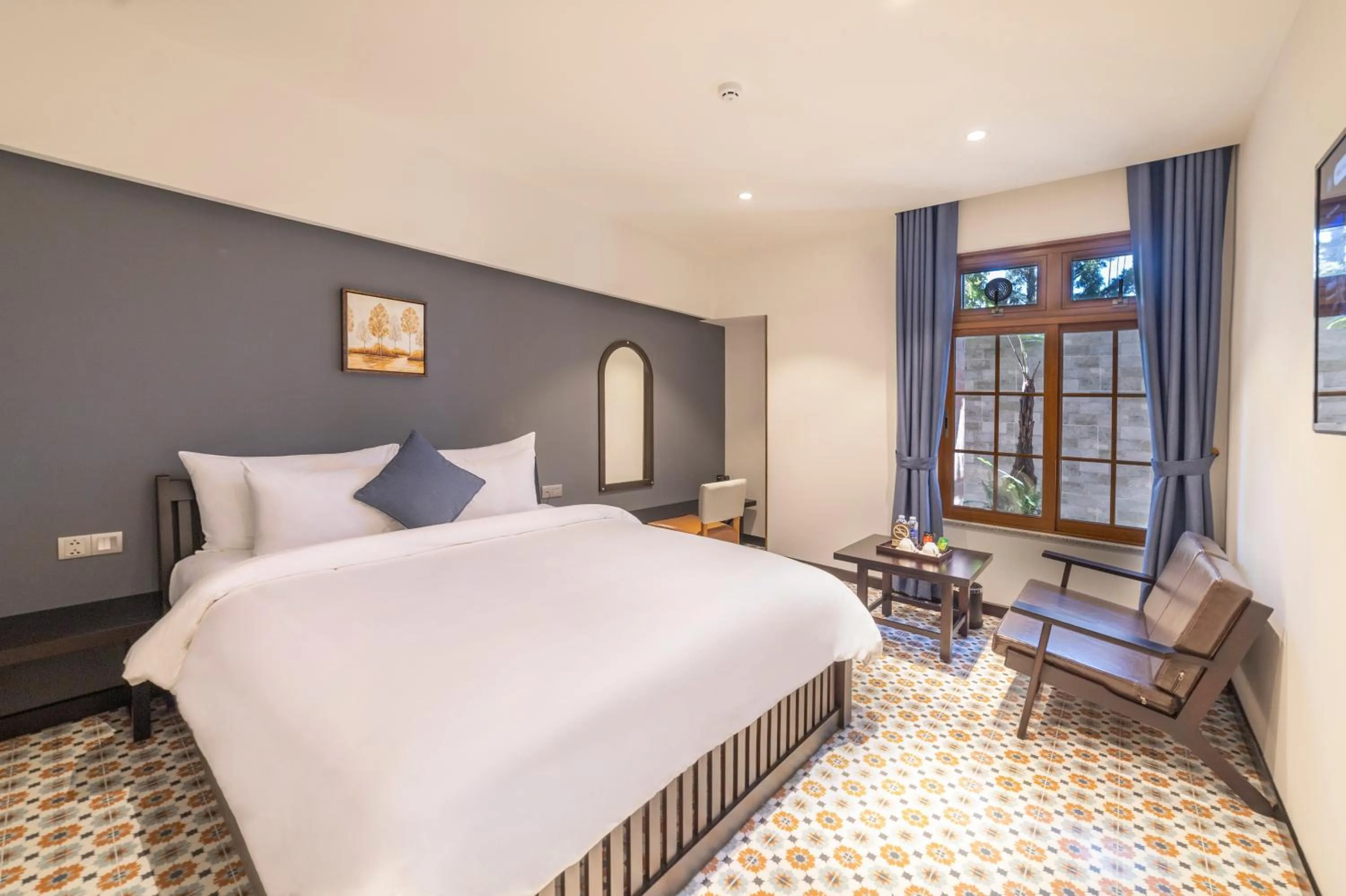 Bed in Brick House Dalat Hotel