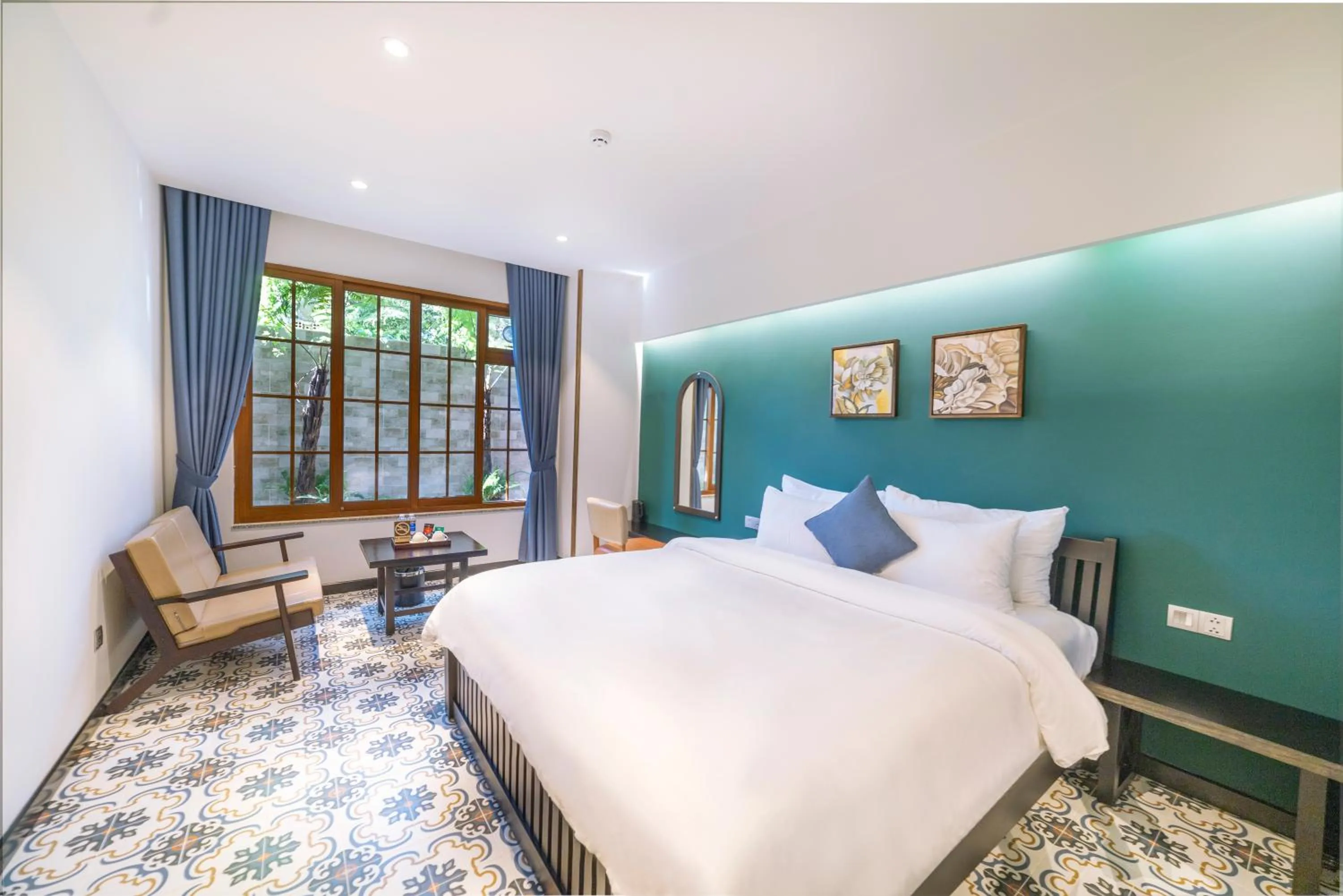 Bed in Brick House Dalat Hotel