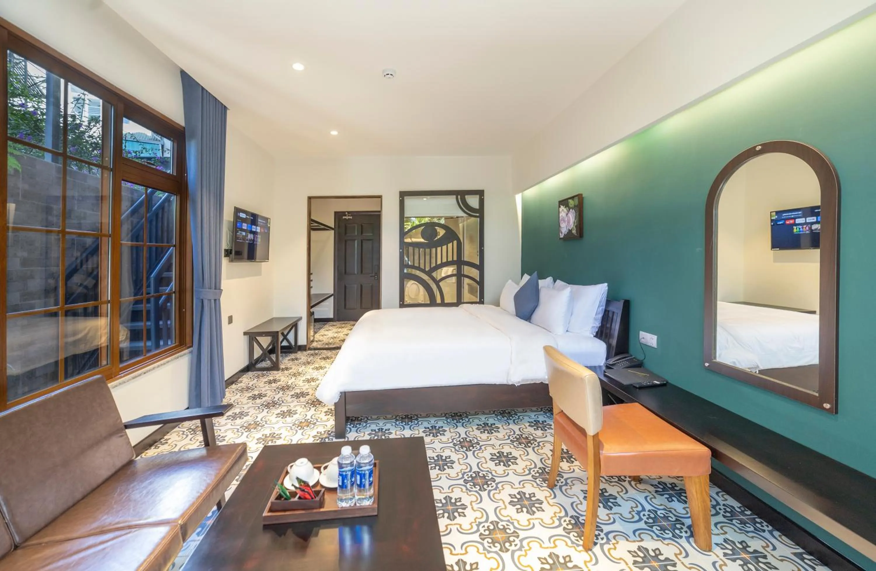 Bed in Brick House Dalat Hotel