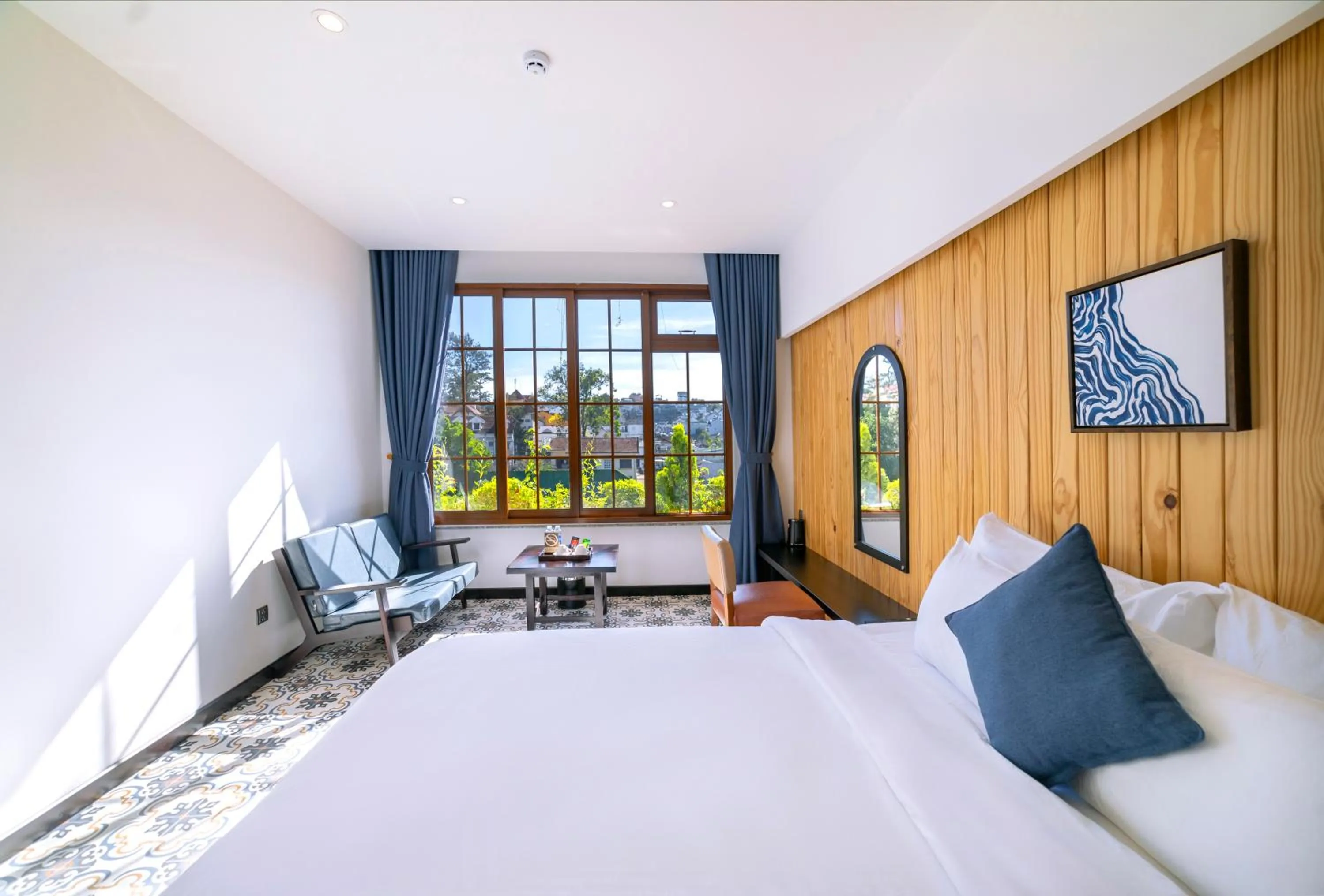 Bed in Brick House Dalat Hotel