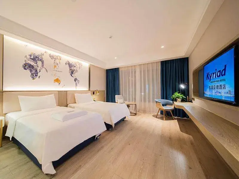 Bed in Kyriad Marvelous Hotel Heyuan Hakka Culture Park Bed in Kyriad Marvelous Hotel Heyuan Hakka Culture Park