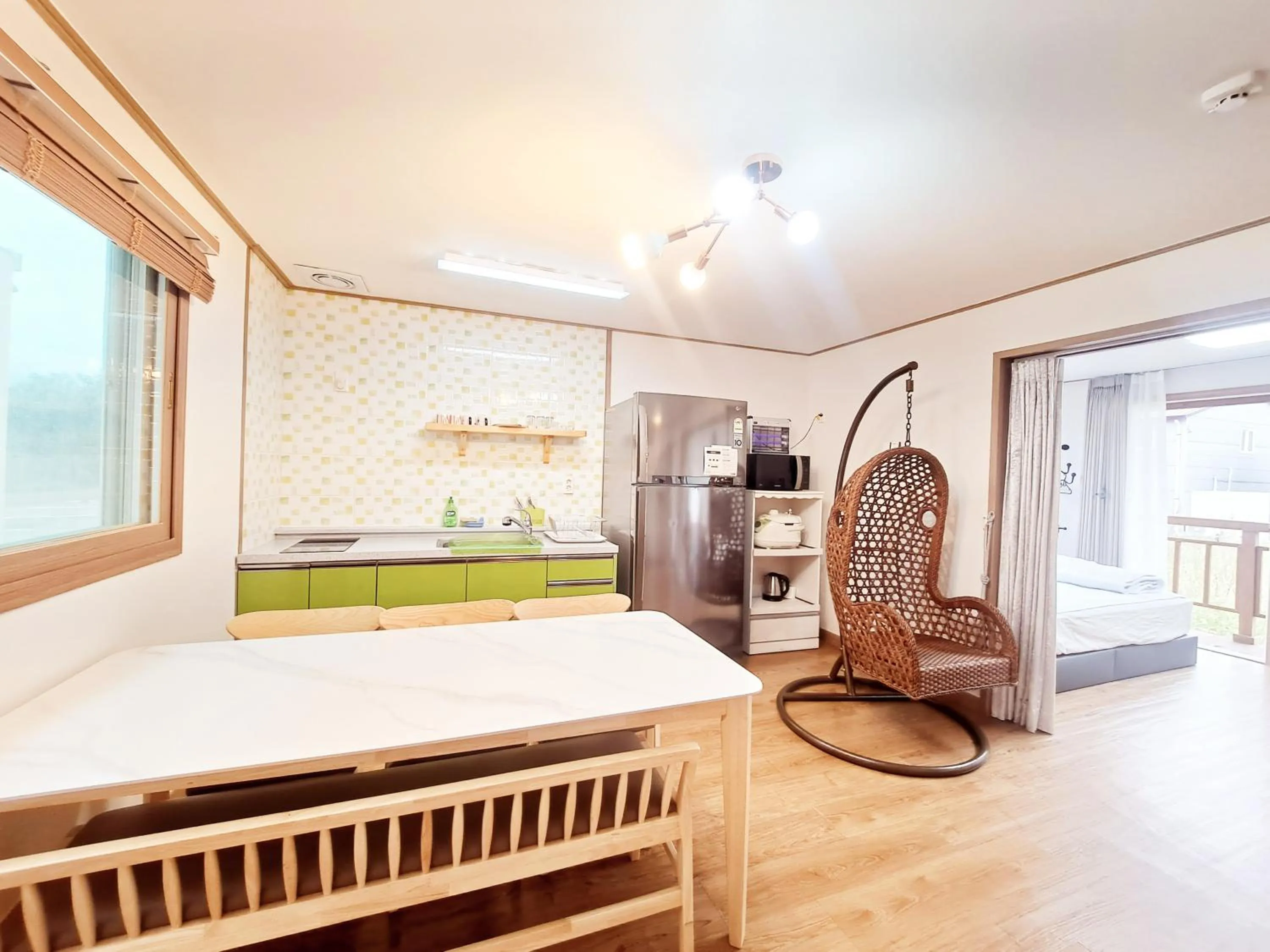 Bed in Jeju Gillime Pension