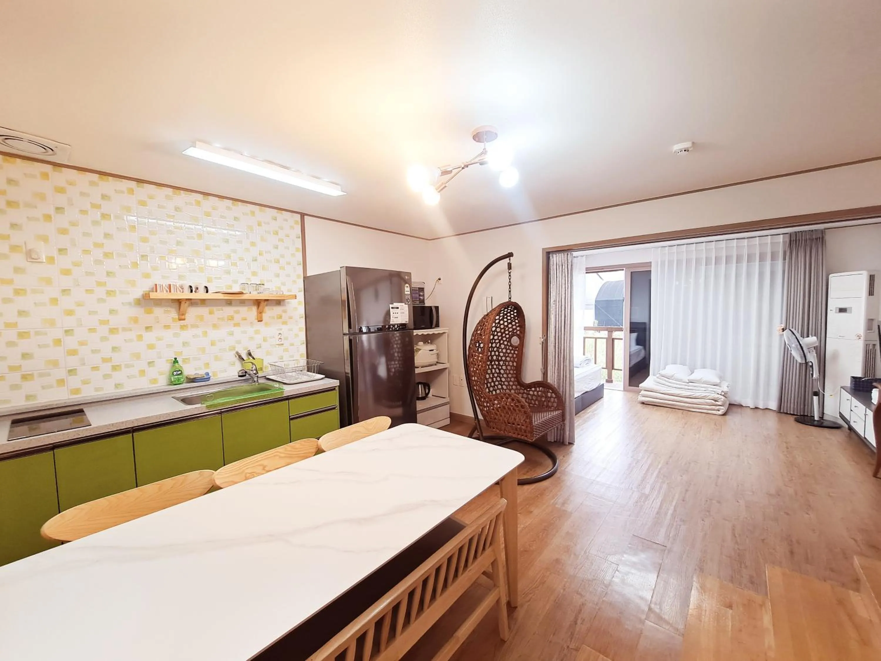 Bed in Jeju Gillime Pension