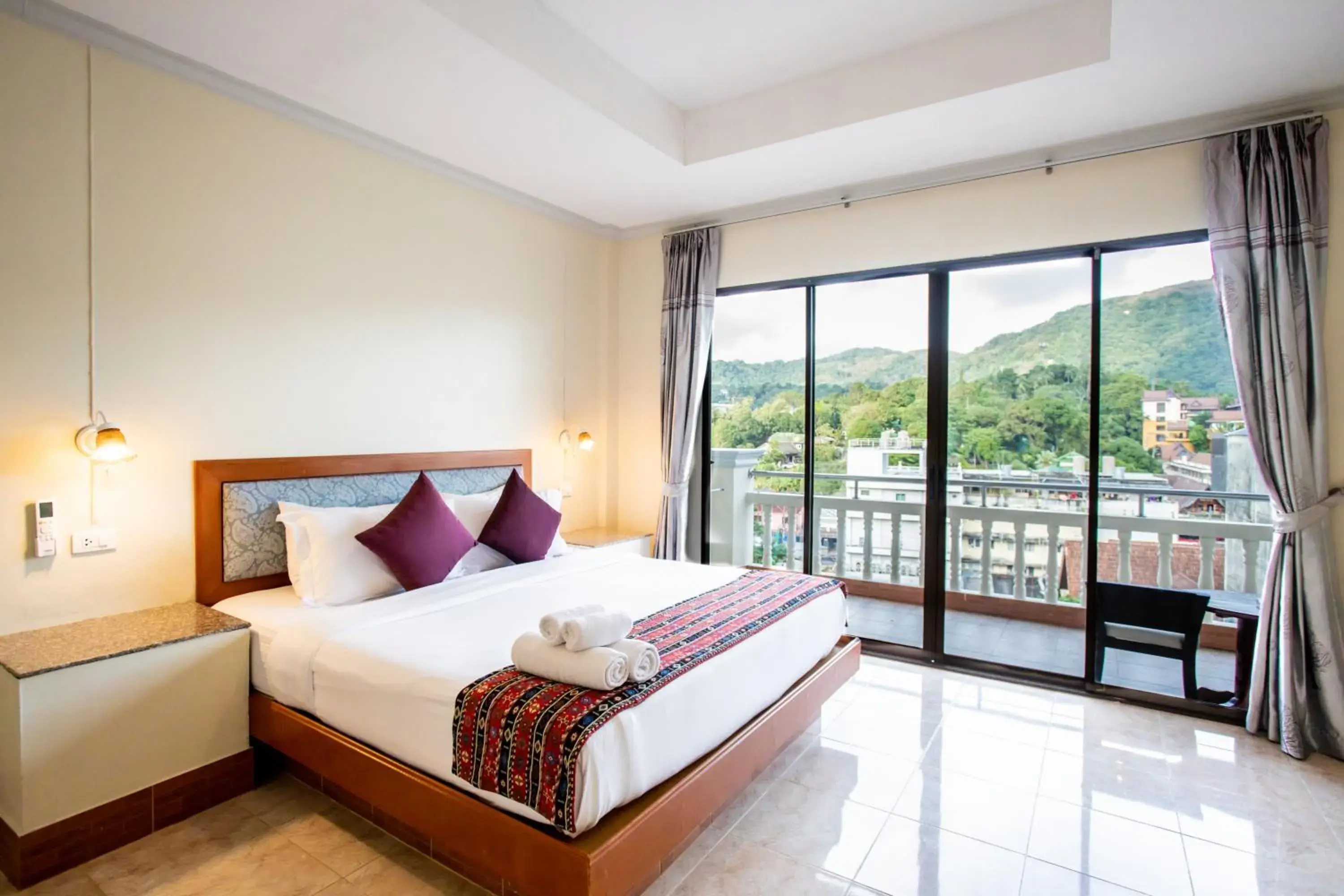 View (from property/room), Bed in Tri's Miracle Kata Beach Side View (from property/room), Bed in Tri's Miracle Kata Beach Side