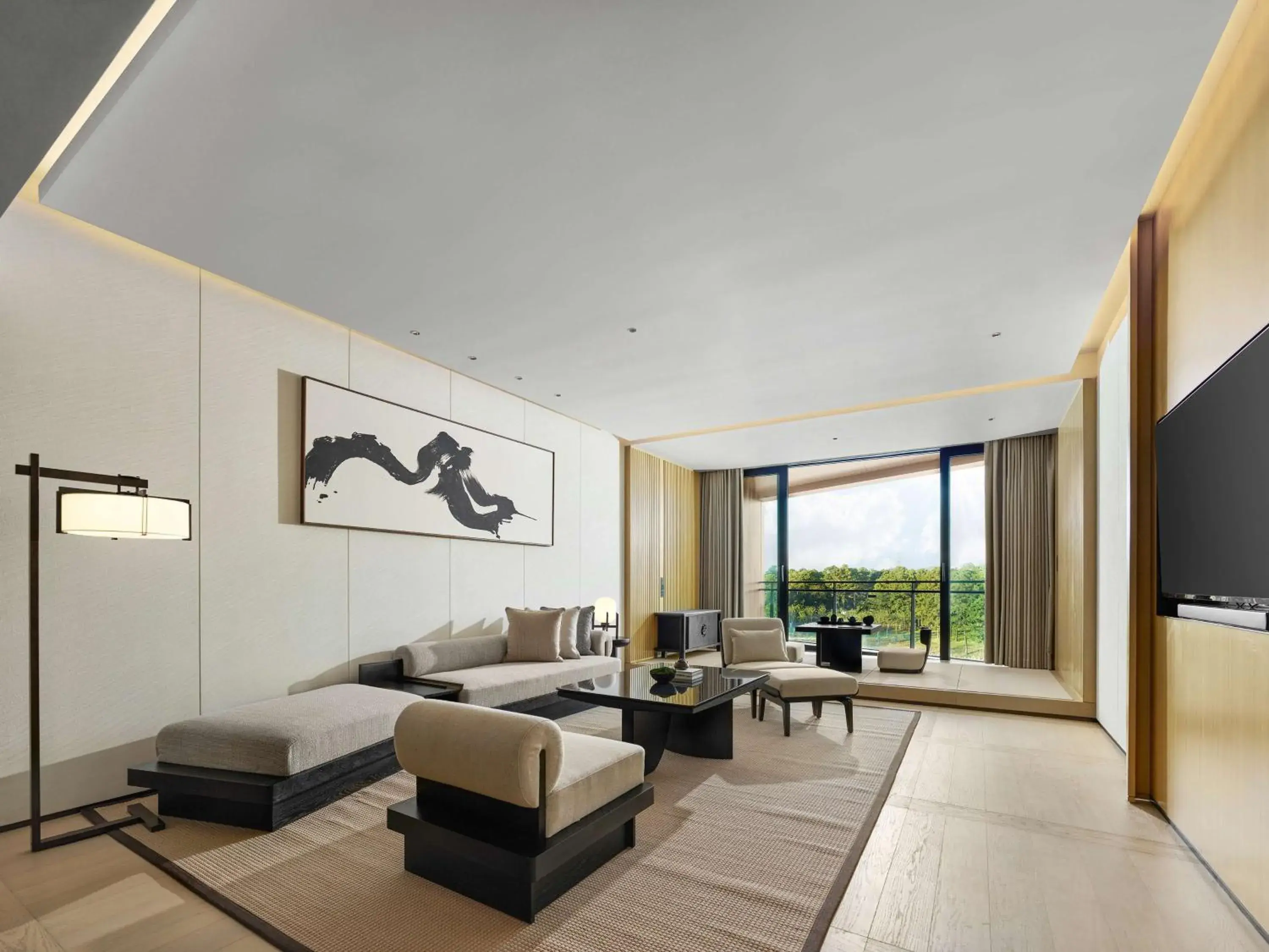 Living room in Hilton Nanjing Niushoushan Living room in Hilton Nanjing Niushoushan