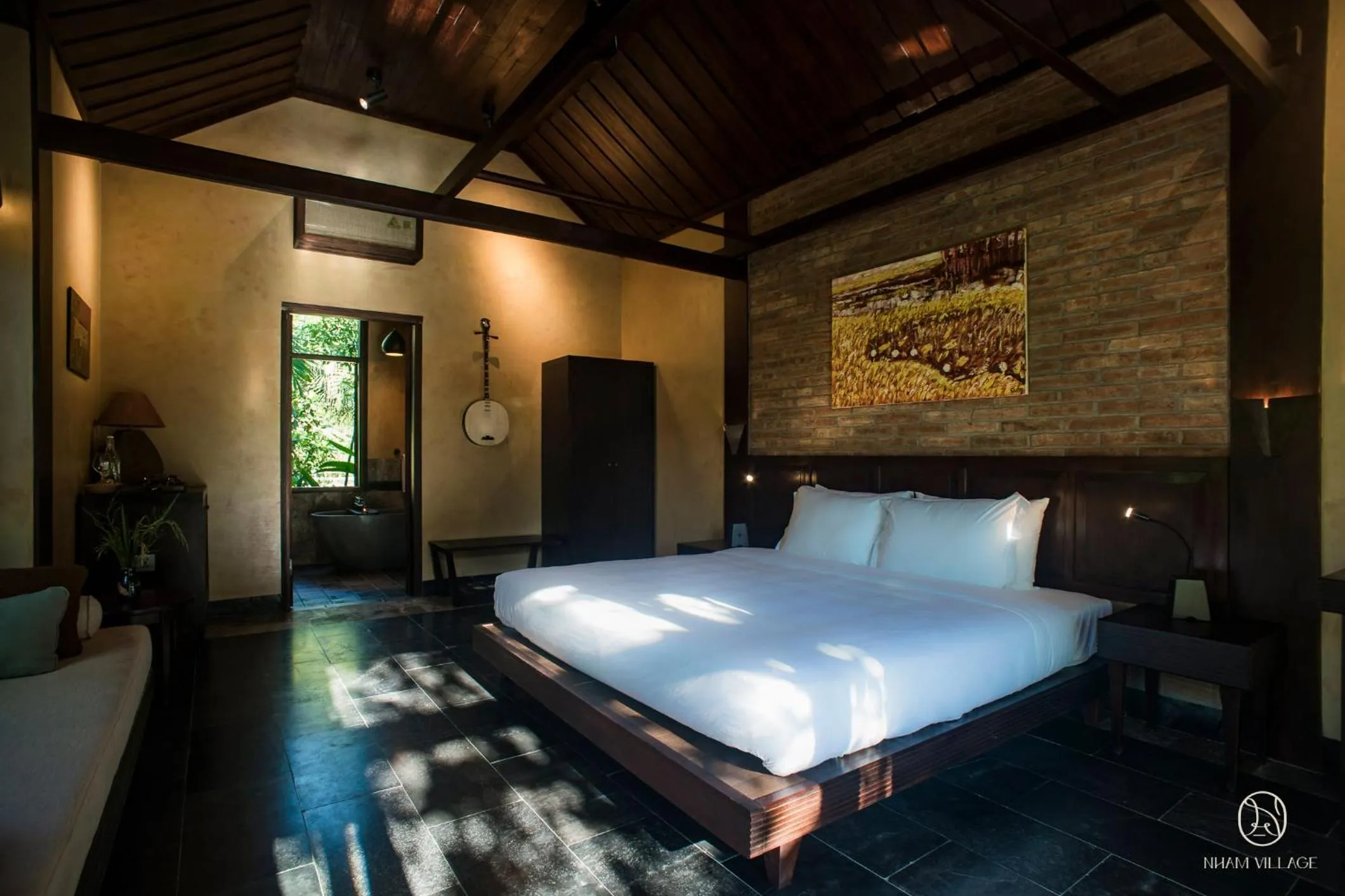 Bedroom, Bed in Nham Village Resort