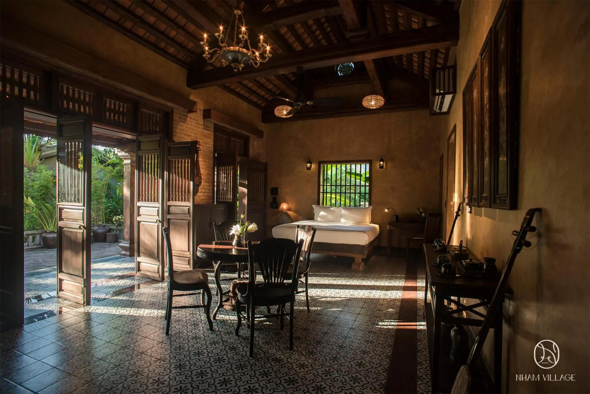 Bedroom, Bed in Nham Village Resort