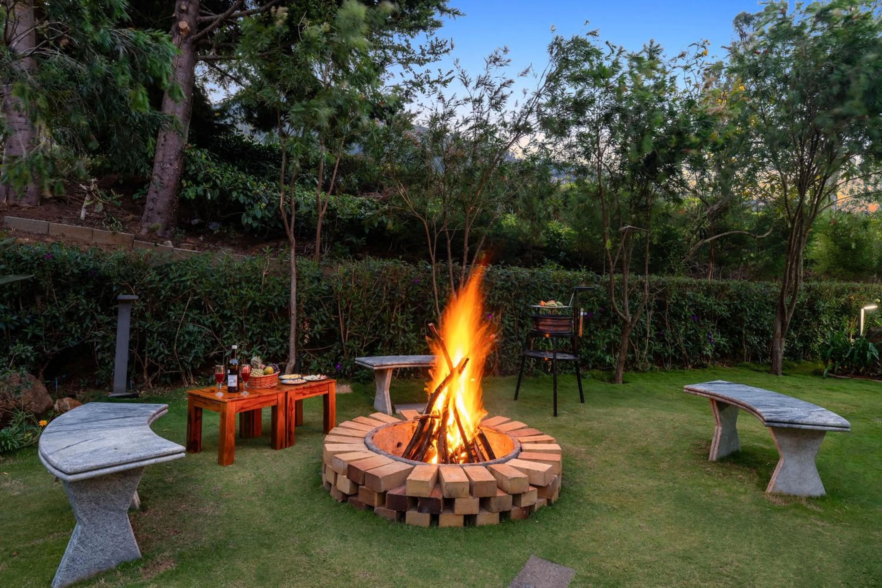 fireplace in Kalpavriksha - 4 BR lake facing villa