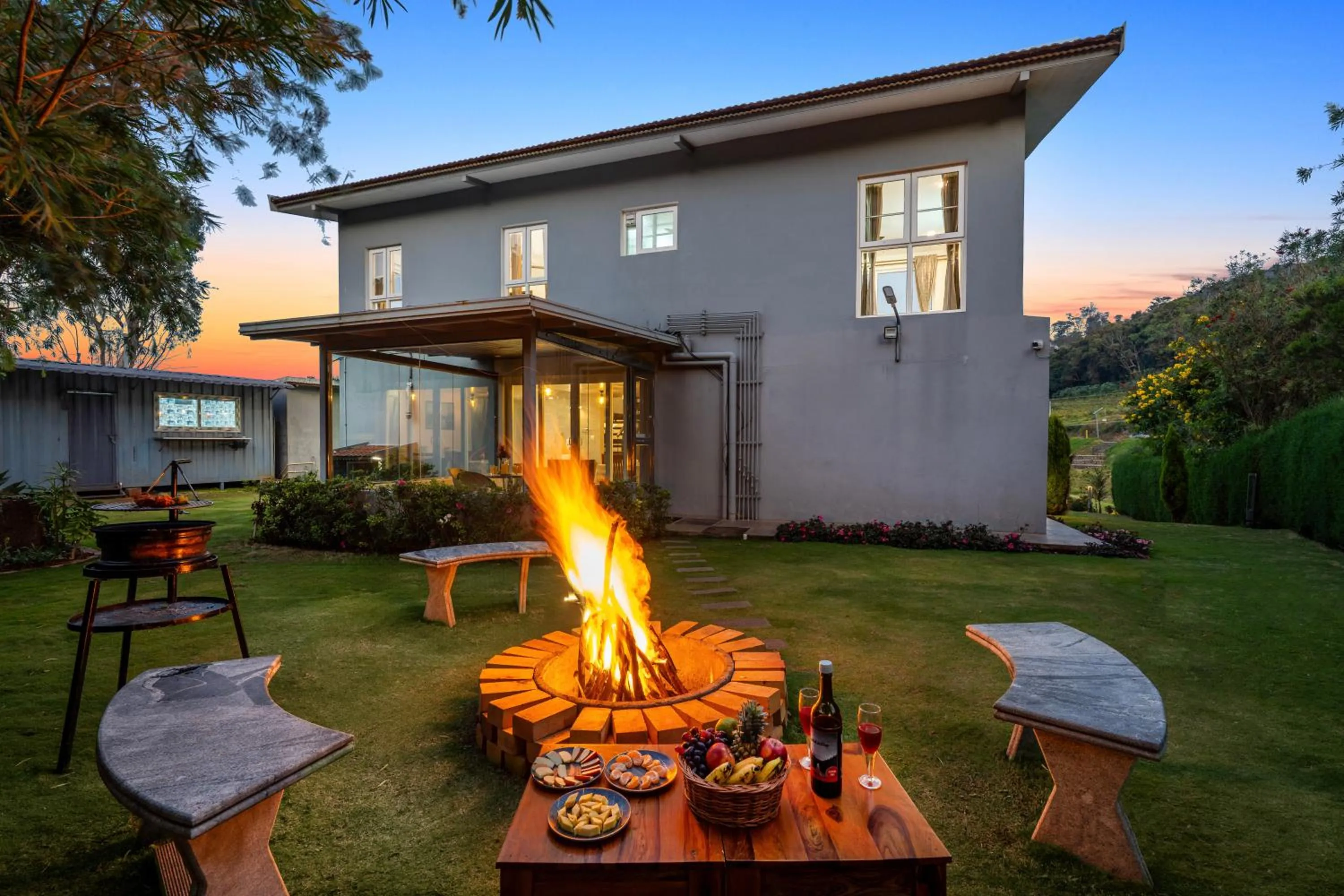 fireplace in Kalpavriksha - 4 BR lake facing villa