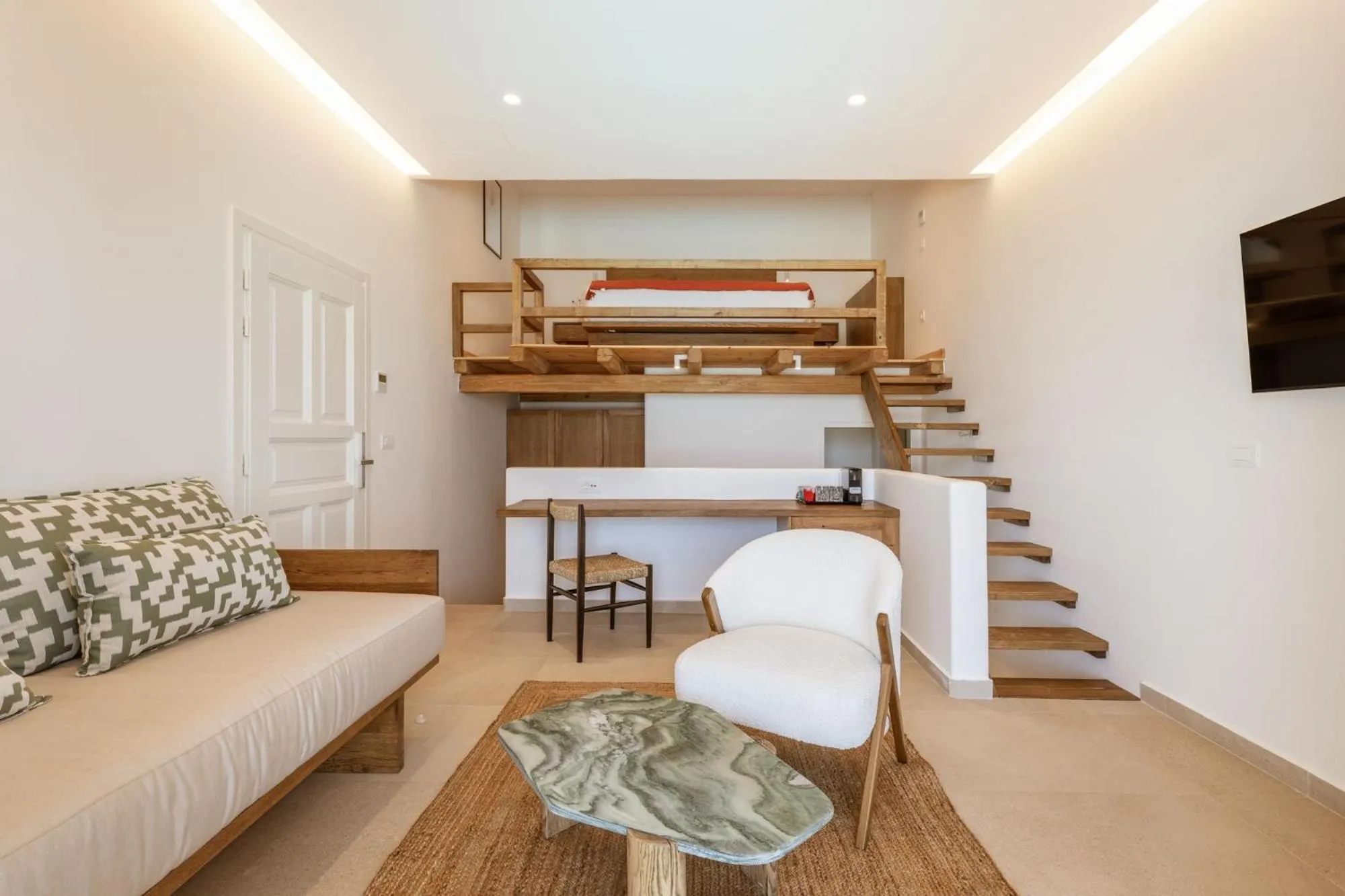 Seating area in Aya Sofia Suites