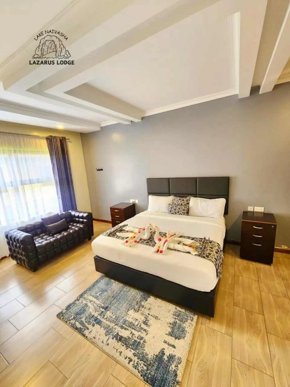 Bed in Lake Naivasha Lazarus Lodge