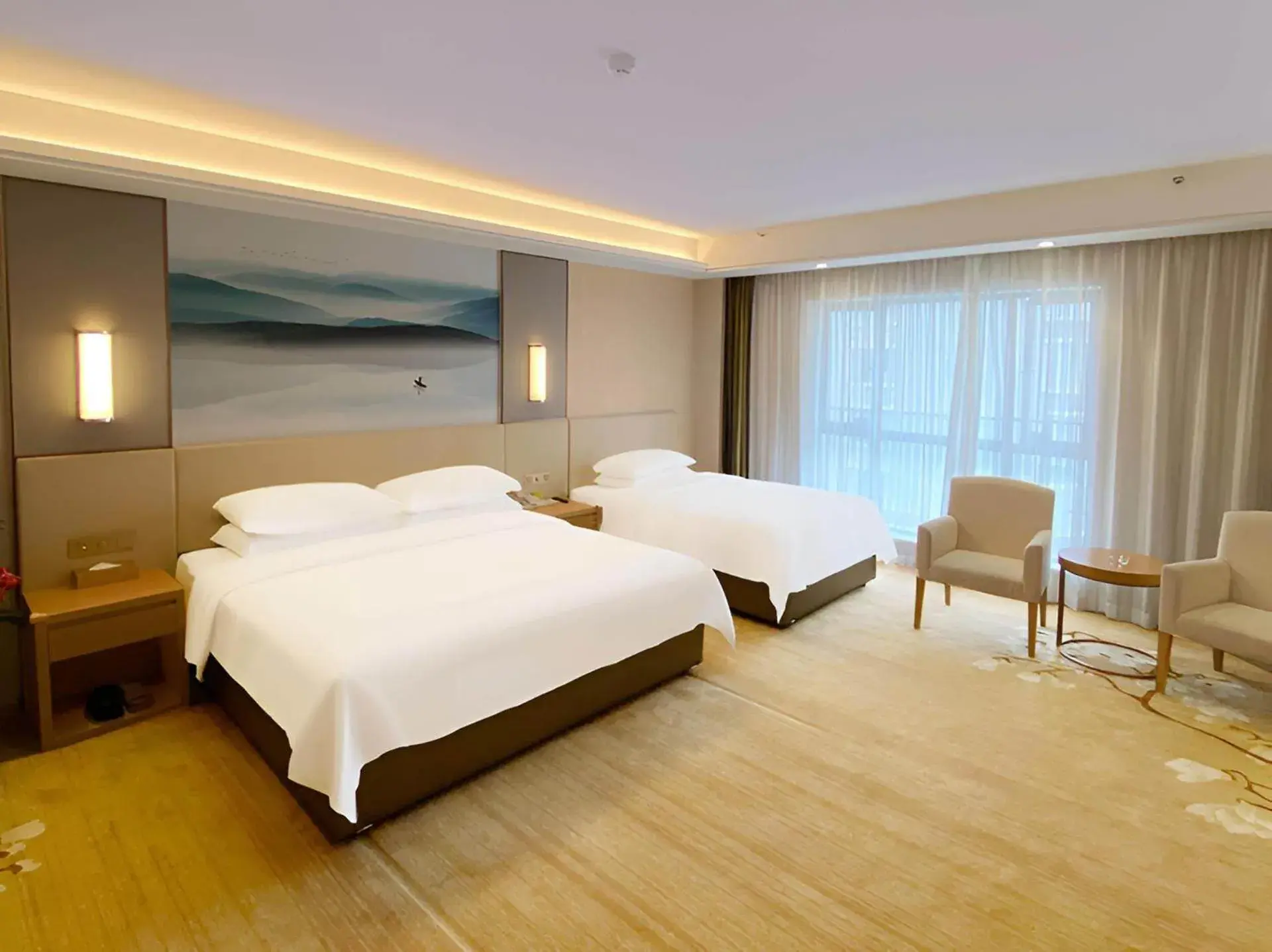 Bed in Vienna International Hotel Yichang Gezhouba Sanxia Culture Tiandi Bed in Vienna International Hotel Yichang Gezhouba Sanxia Culture Tiandi