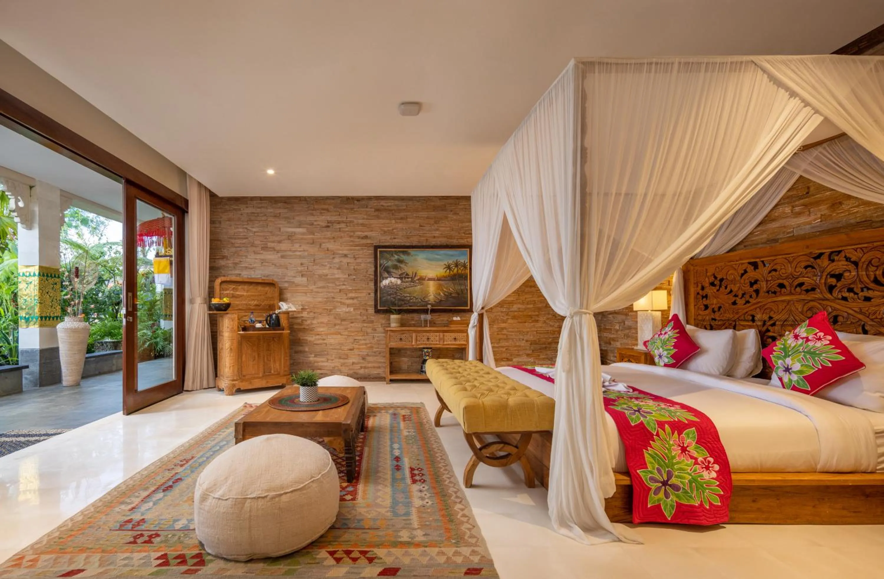 View (from property/room), Bed in Villa Lembah Damai