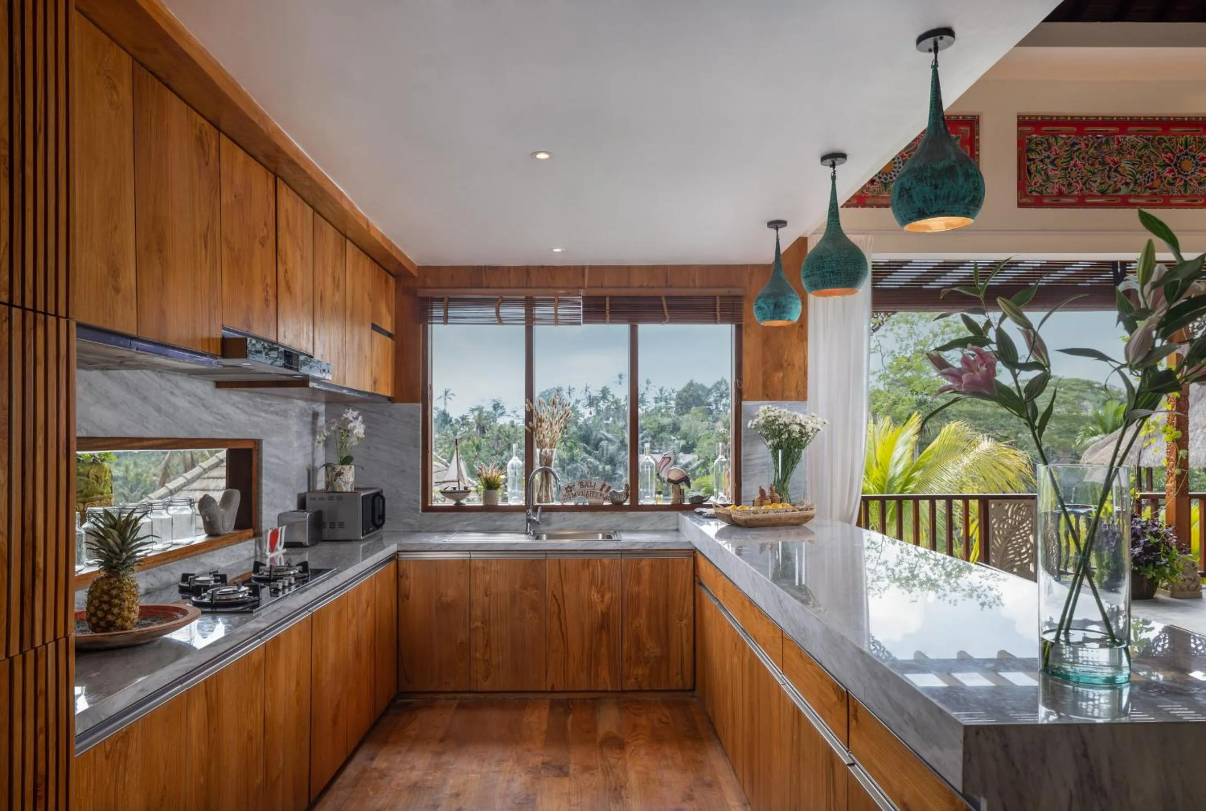 Kitchen or kitchenette in Villa Lembah Damai