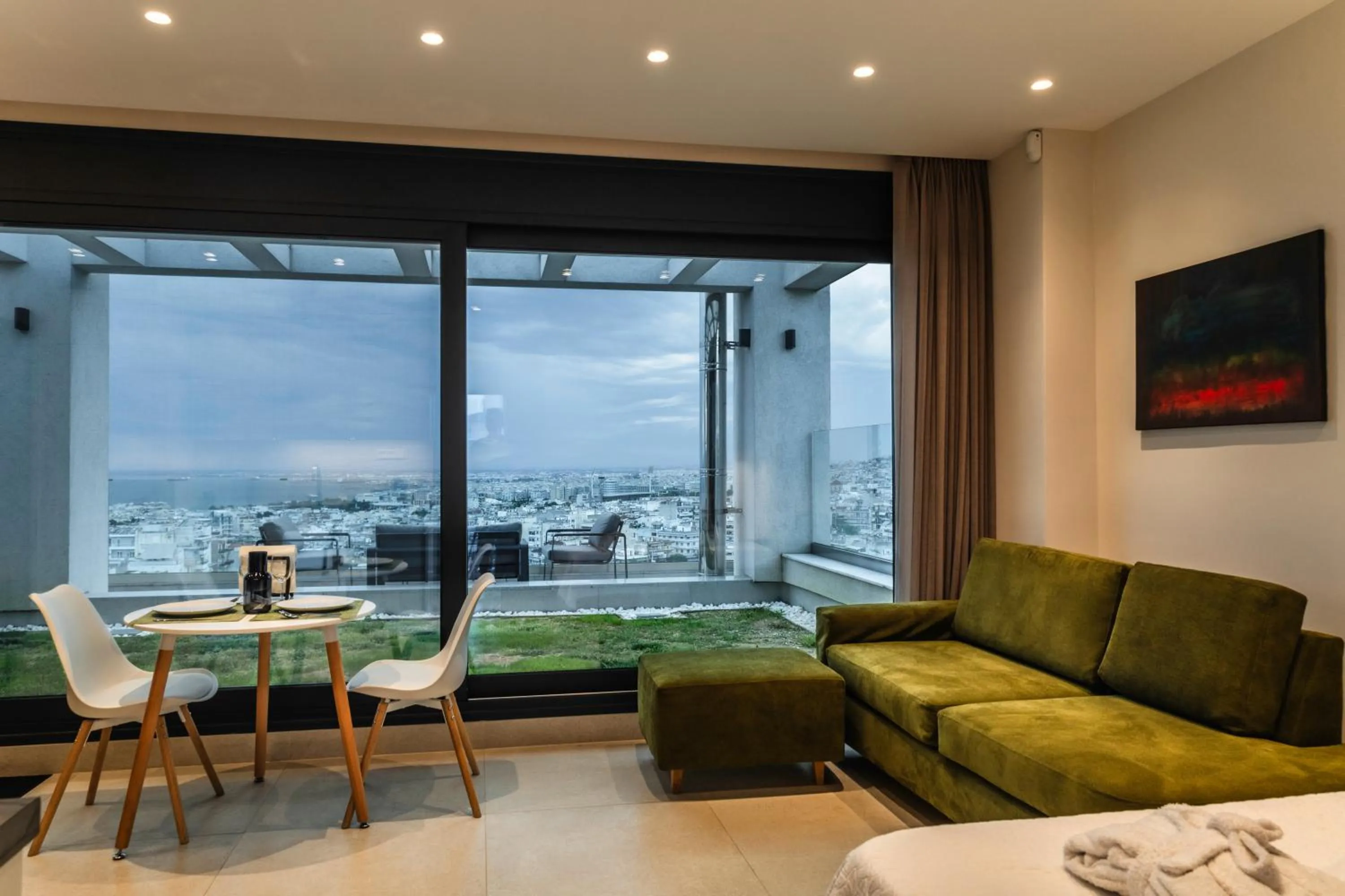 Living room in Toumba apartments