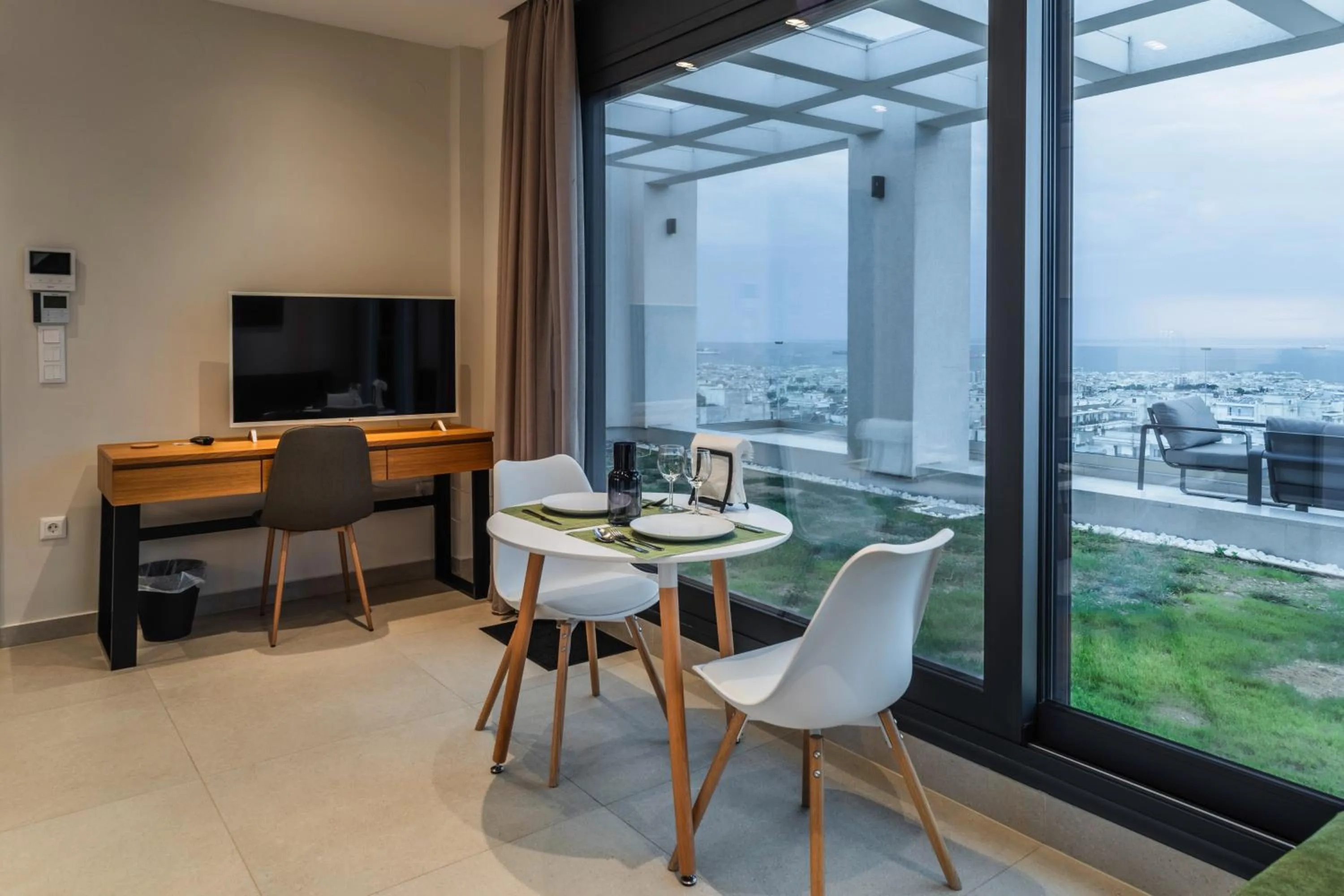 Dining area in Toumba apartments