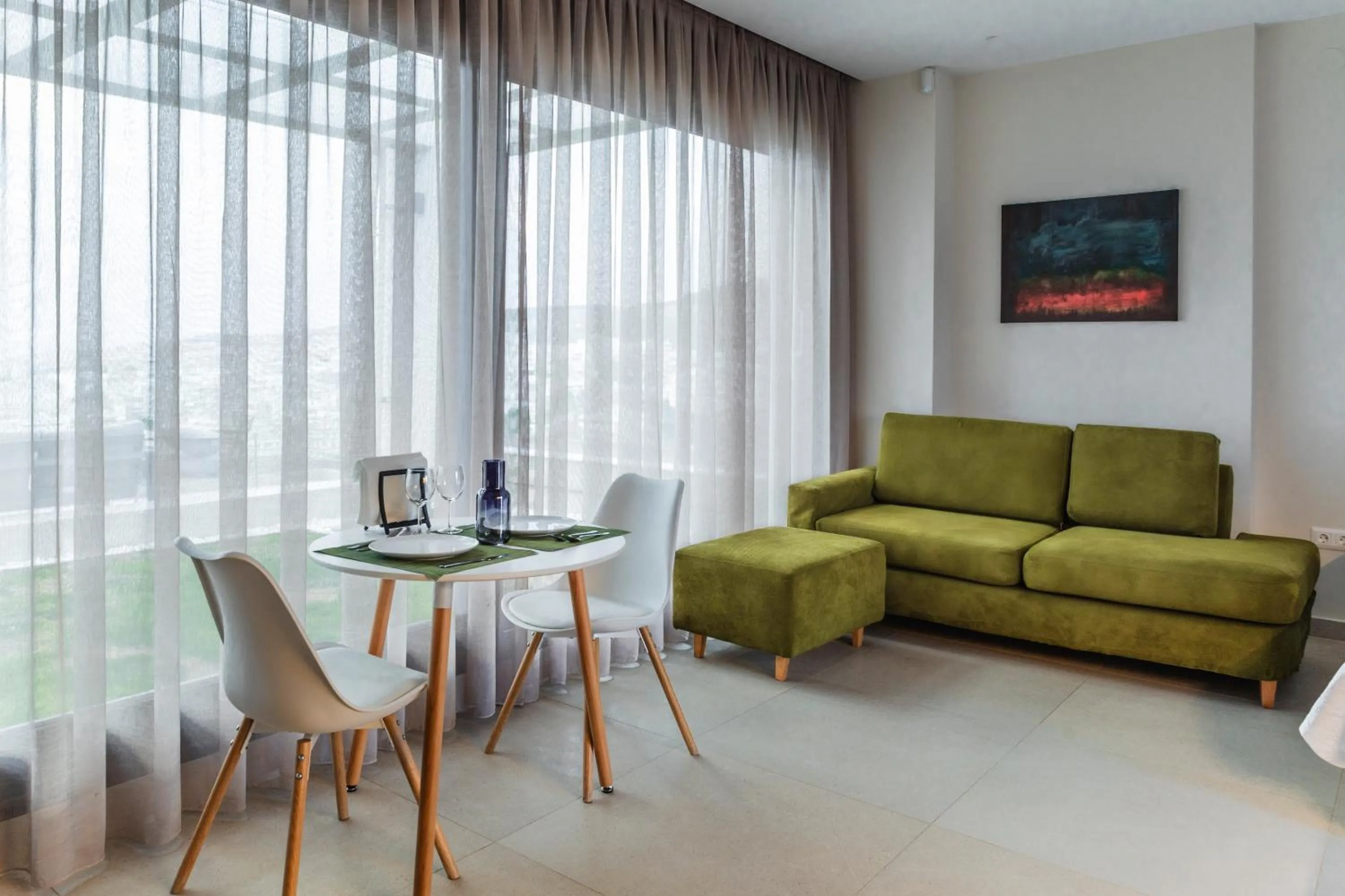 Living room in Toumba apartments