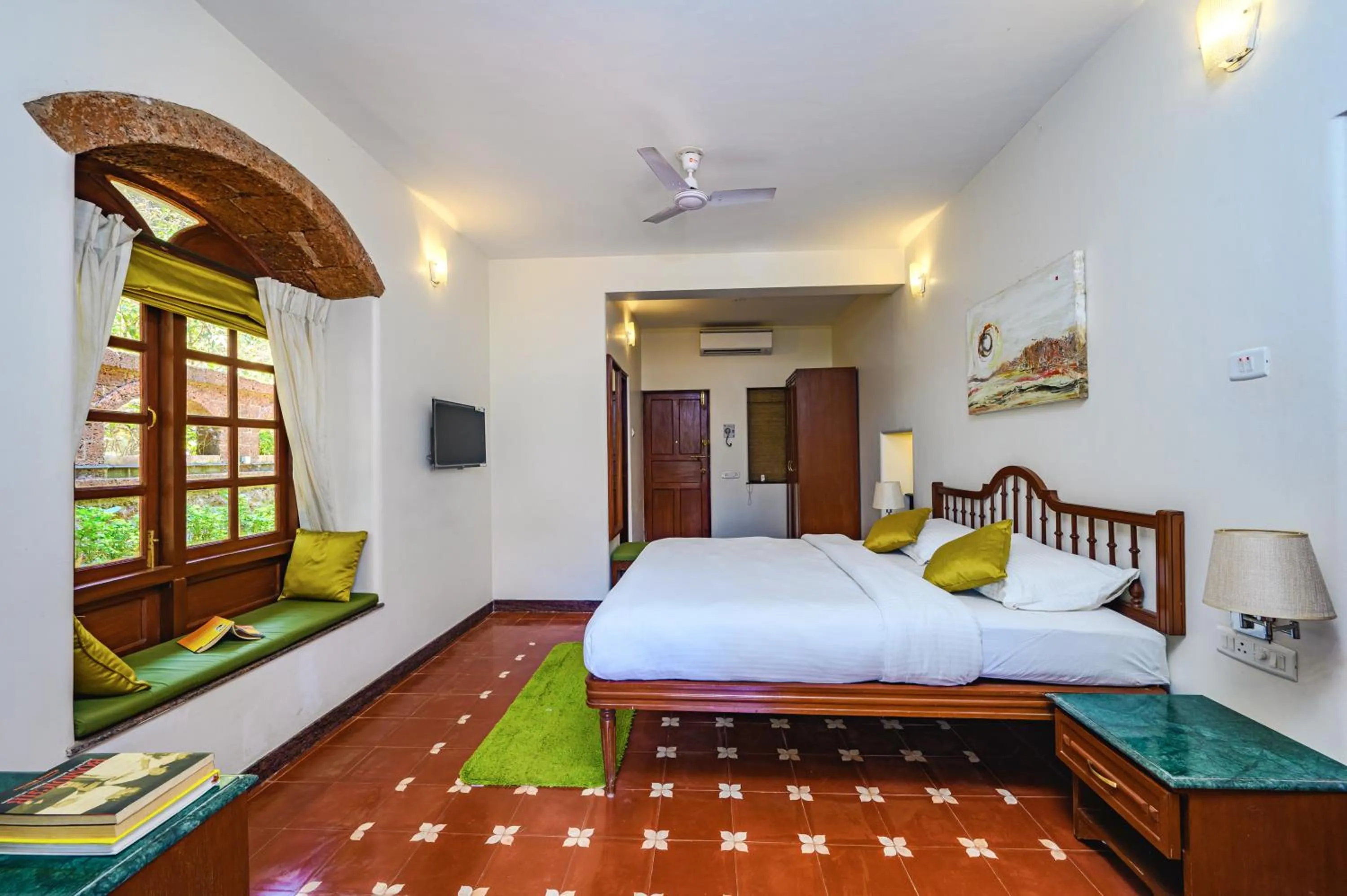 Bed in Neemrana's Three Waters