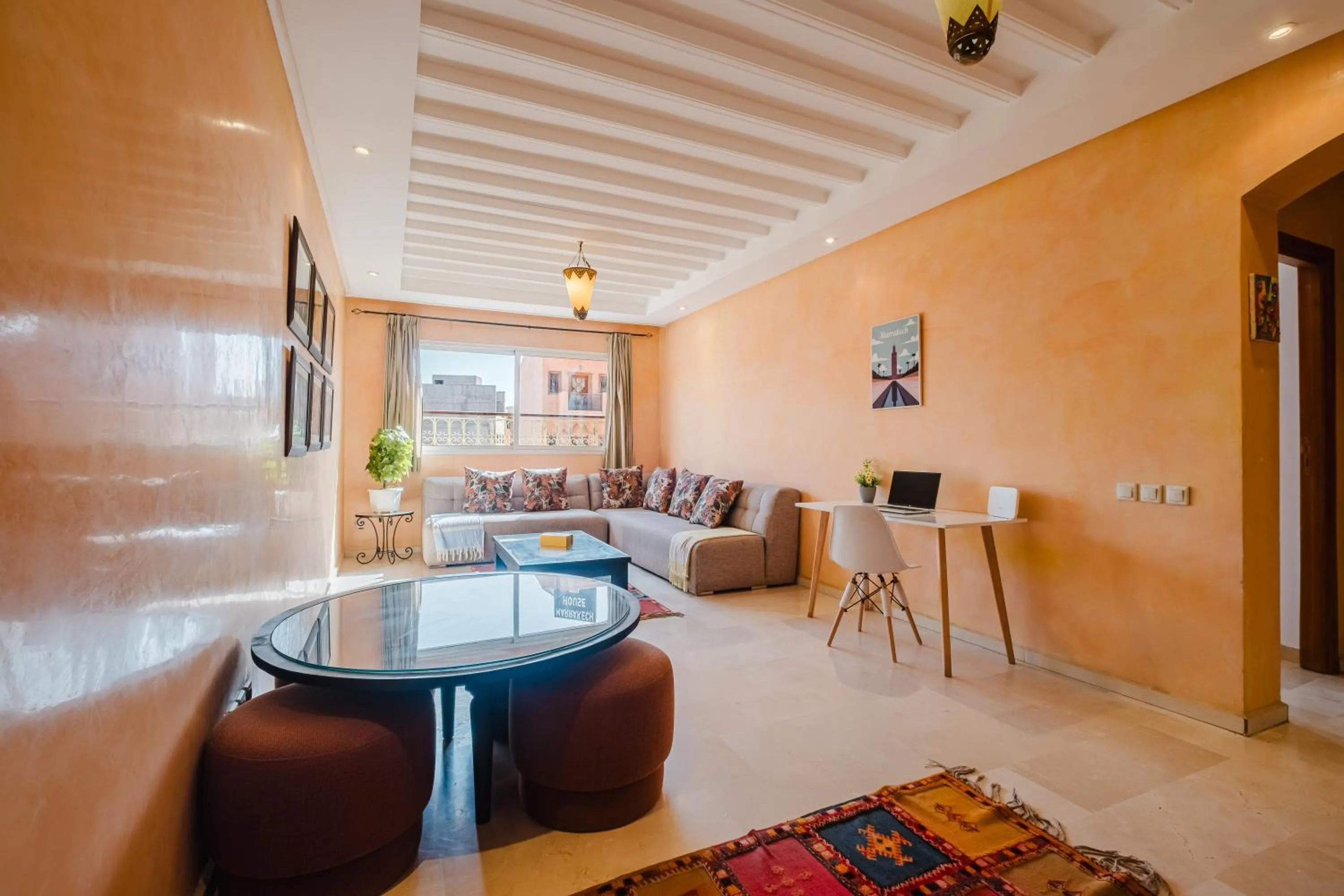 Living room in Amoud Apartments - Stylish Comfort at Residence Dyar Al Kheir