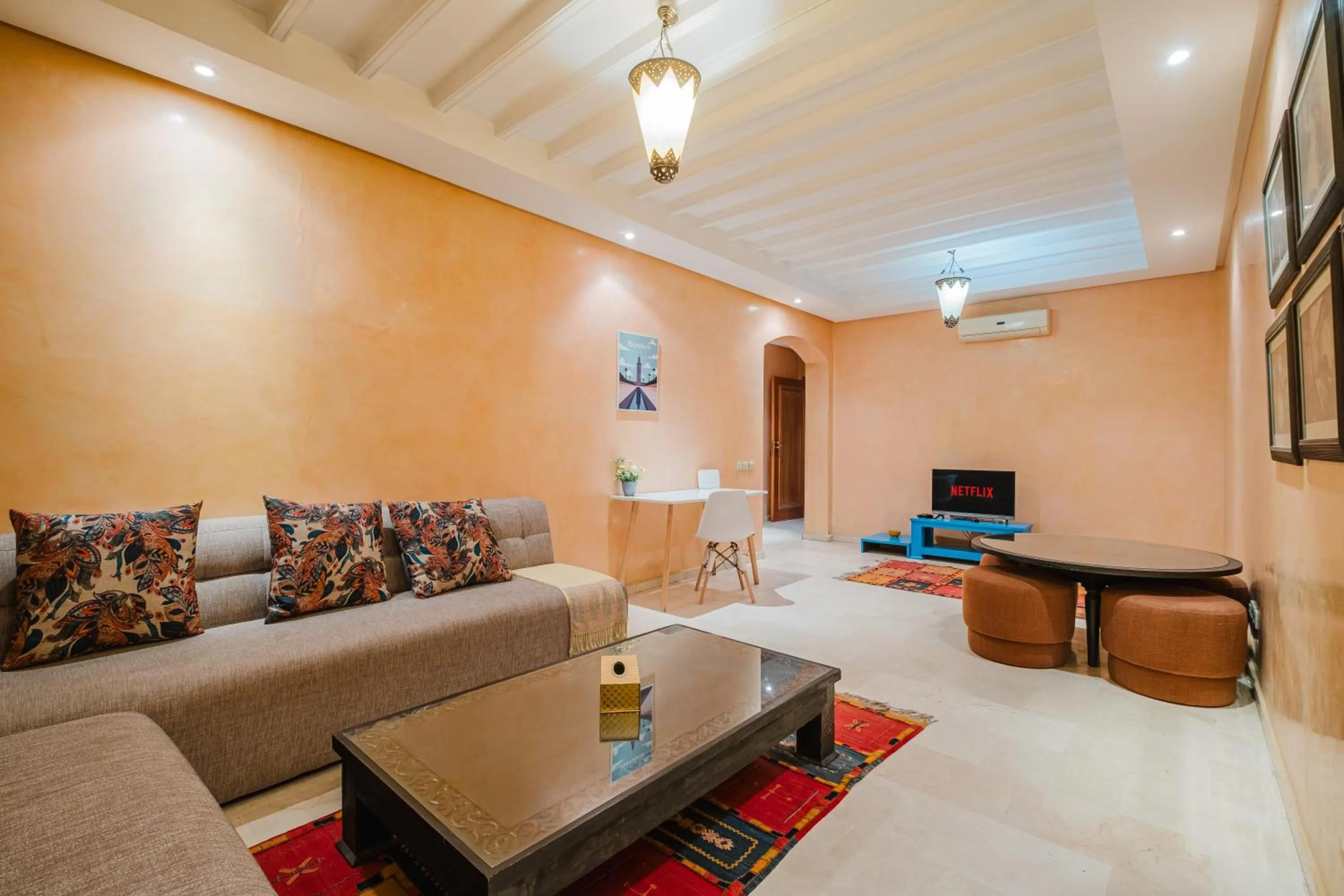 Living room in Amoud Apartments - Stylish Comfort at Residence Dyar Al Kheir