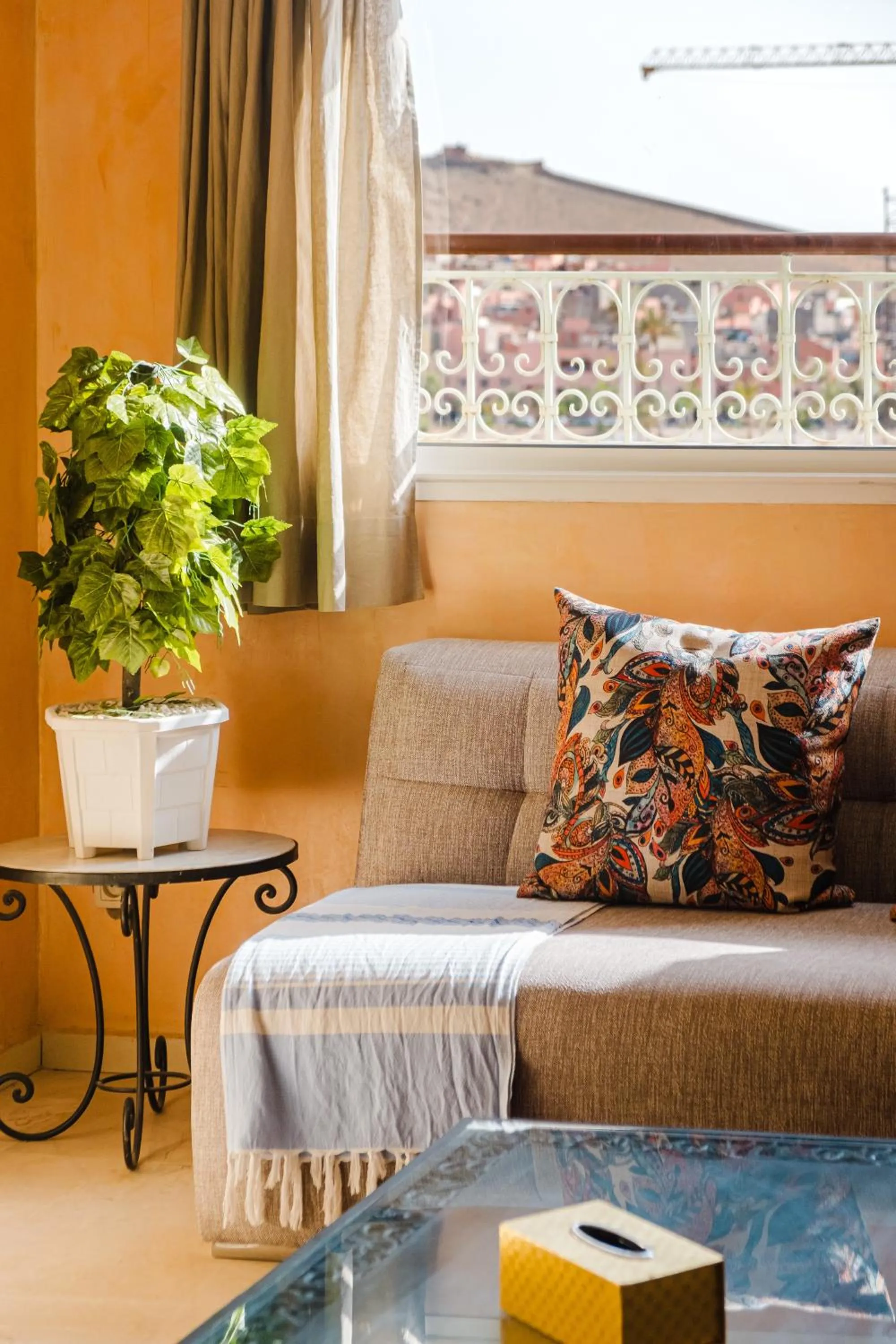 Living room in Amoud Apartments - Stylish Comfort at Residence Dyar Al Kheir