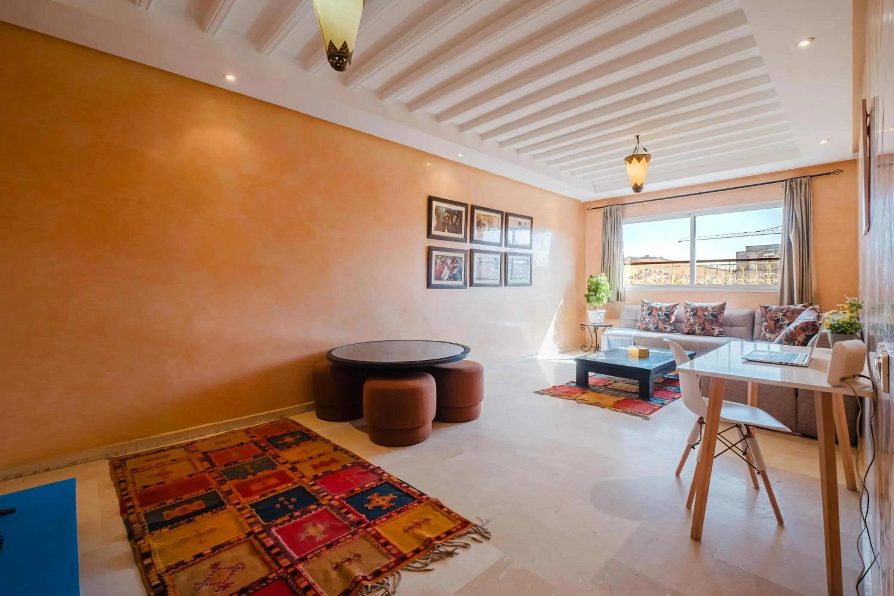 Living room in Amoud Apartments - Stylish Comfort at Residence Dyar Al Kheir