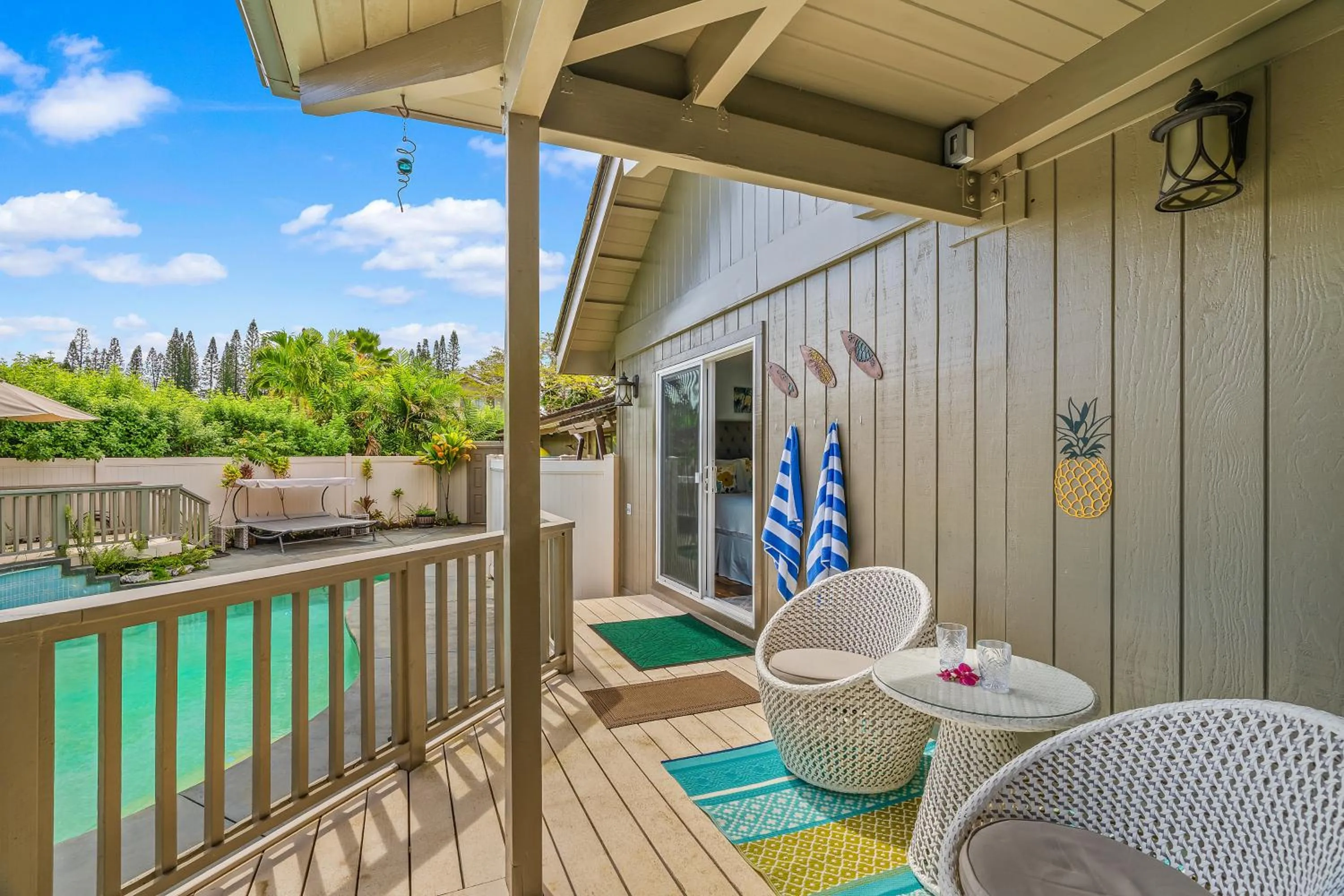 Patio in Emmalani 3BR Princeville Villa with Private Pool
