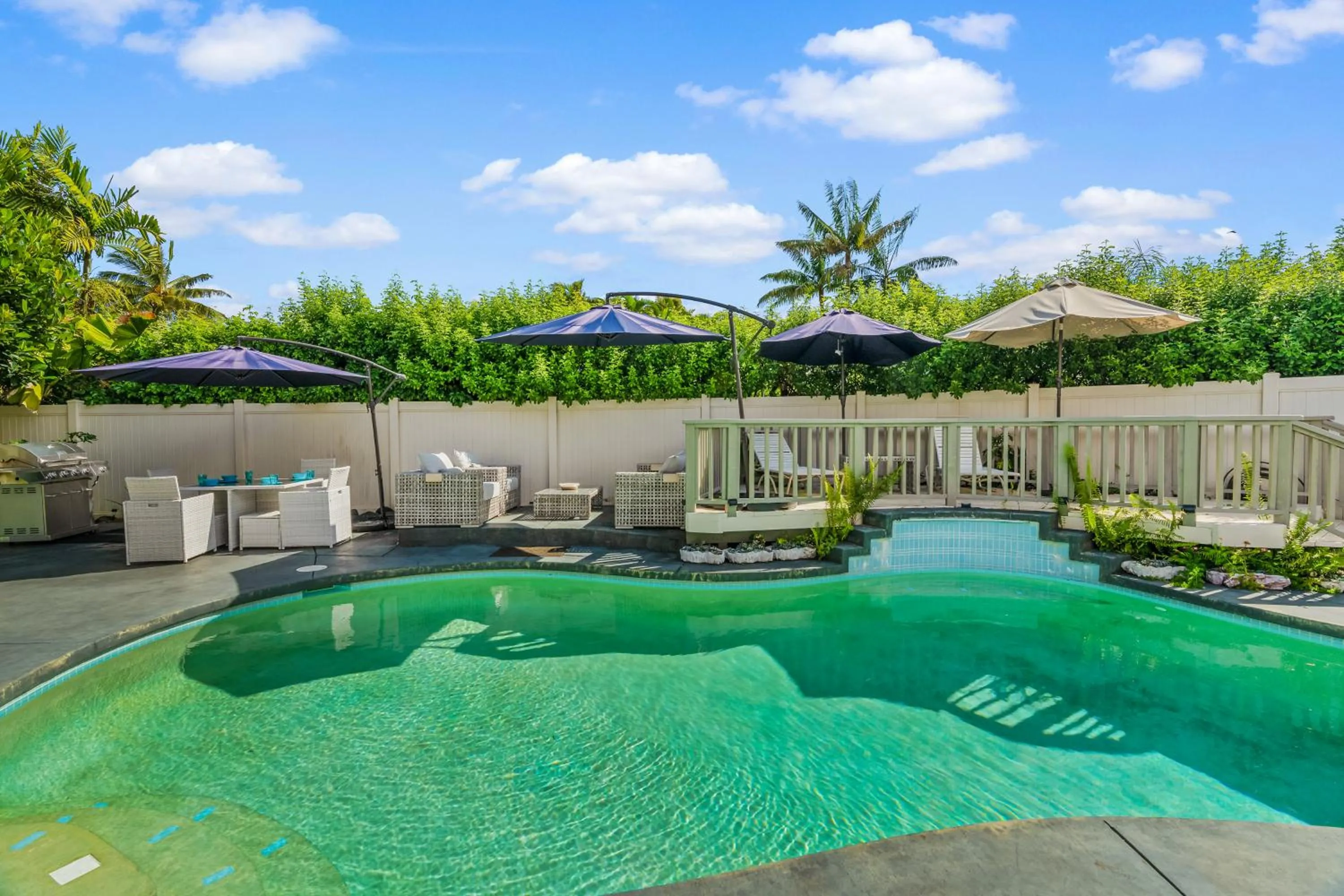 Pool view in Emmalani 3BR Princeville Villa with Private Pool