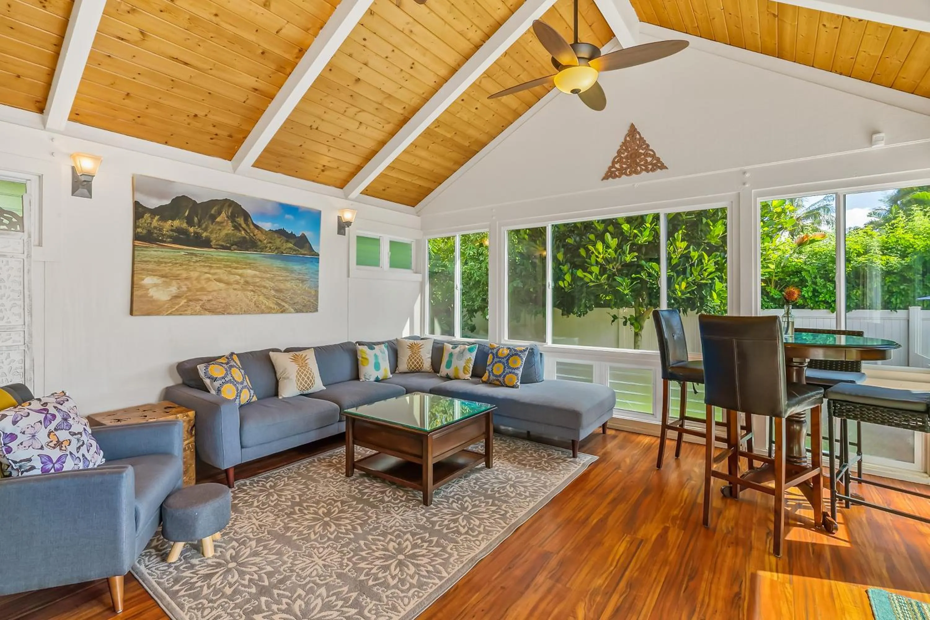 Seating area in Emmalani 3BR Princeville Villa with Private Pool