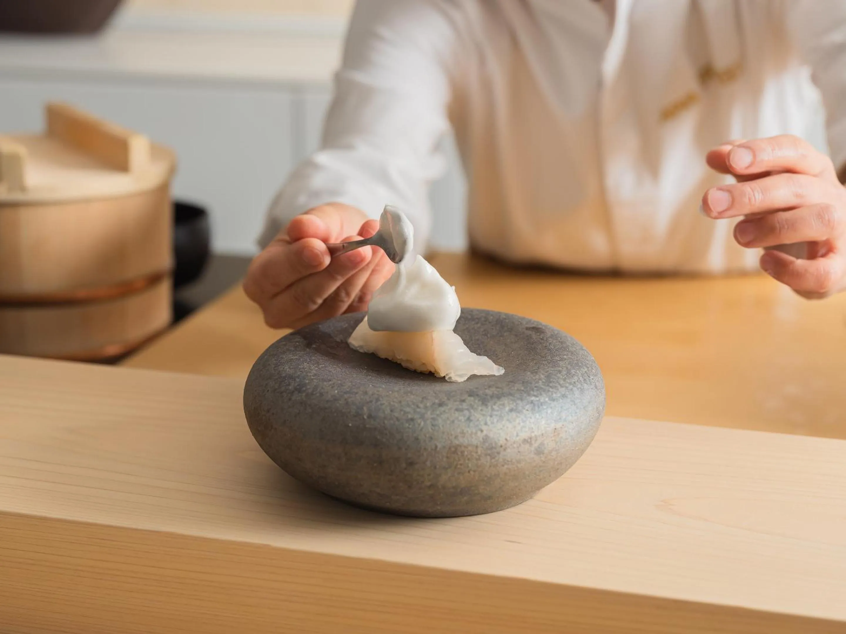 Food close-up in CUVEE J2 HOTEL OSAKA by Onko Chishin