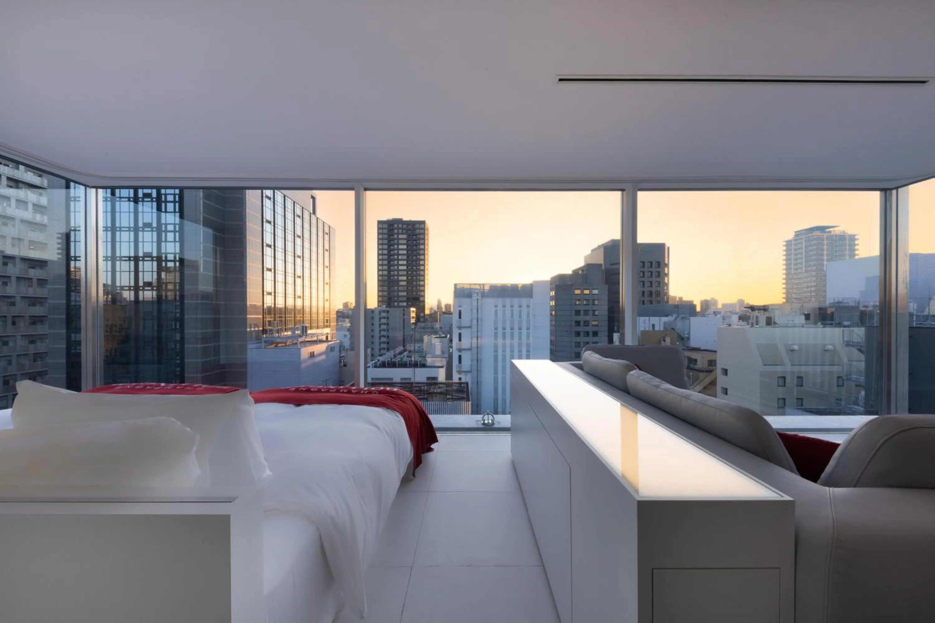 View (from property/room), Bed in CUVEE J2 HOTEL OSAKA by Onko Chishin