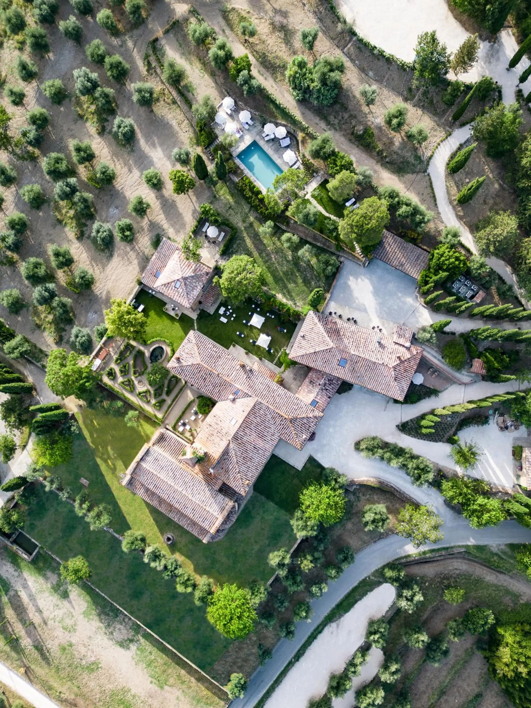 Bird's eye view in Pieve Aldina Relais & Châteaux
