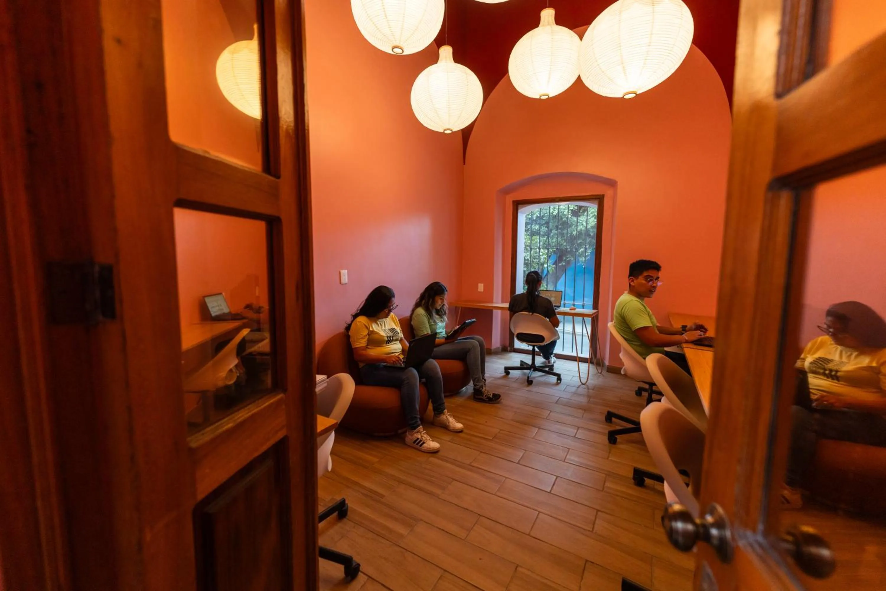 Living room in Viajero Oaxaca Hostel