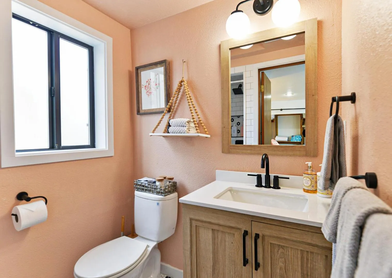 Bathroom in Lakefront Honeymoon Bay Studio Cottage