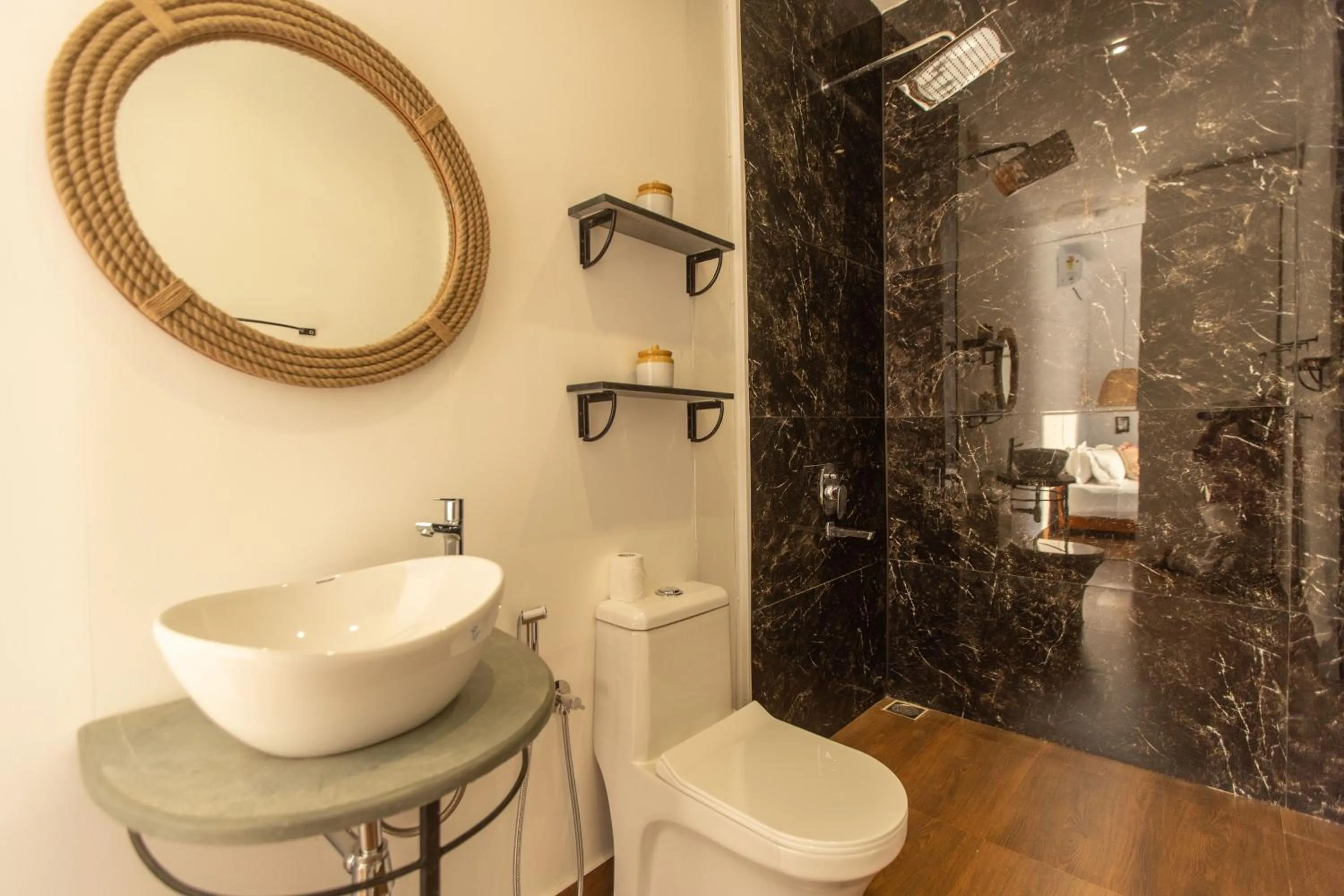 Bathroom in Pont Bleu Suites Riverside & Pool