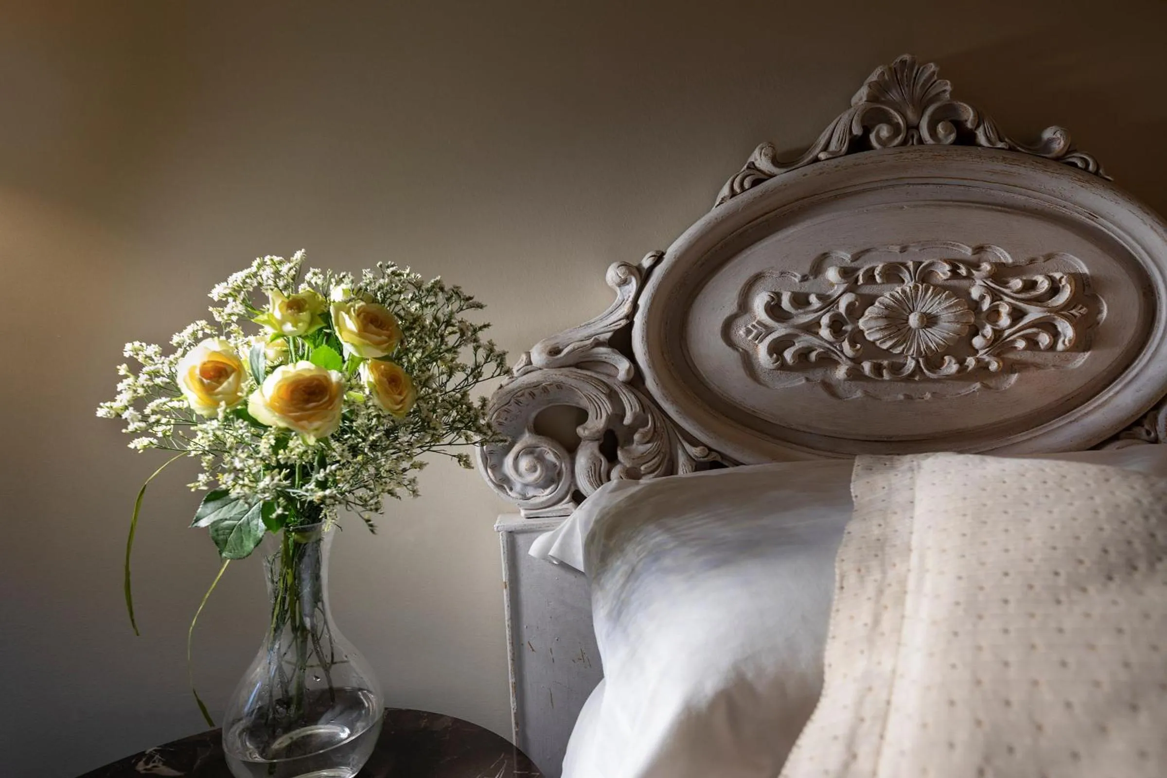 Decorative detail, Bed in Il Battistero Siena Residenza d'Epoca