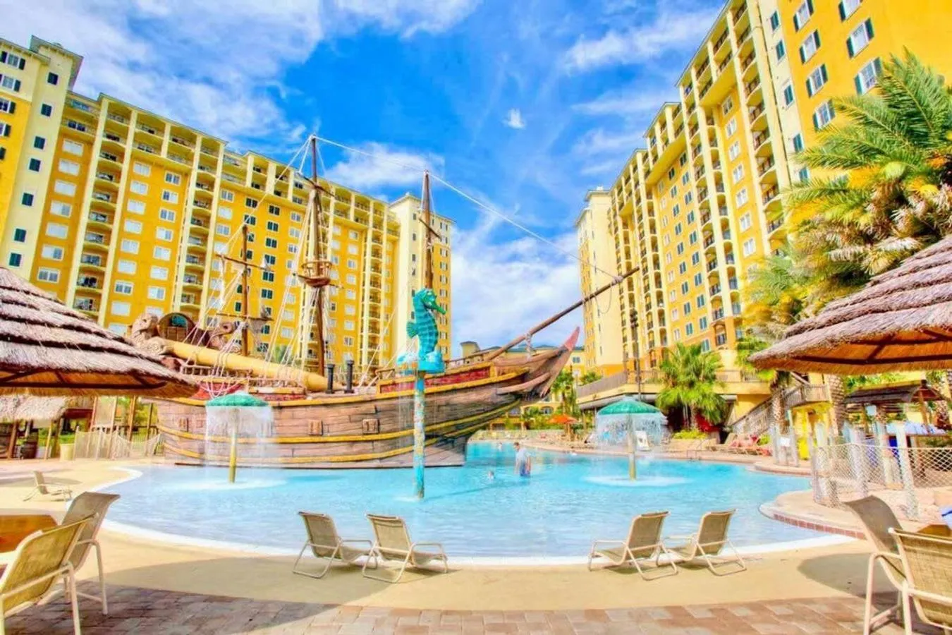 Pool view in 2BR Resort Suite - Fountain View Private Balcony