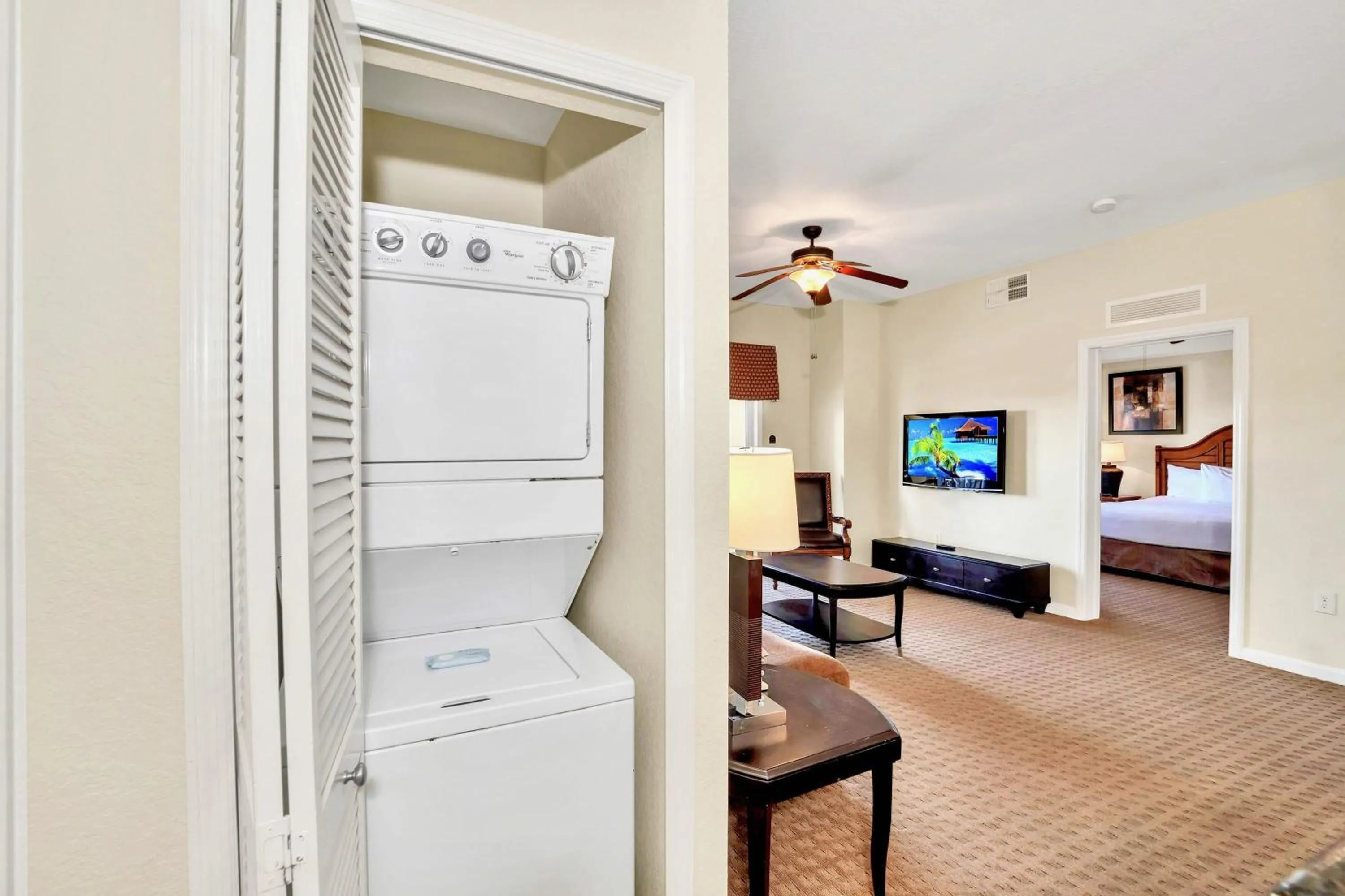 washing machine in 2BR Resort Suite - Fountain View Private Balcony