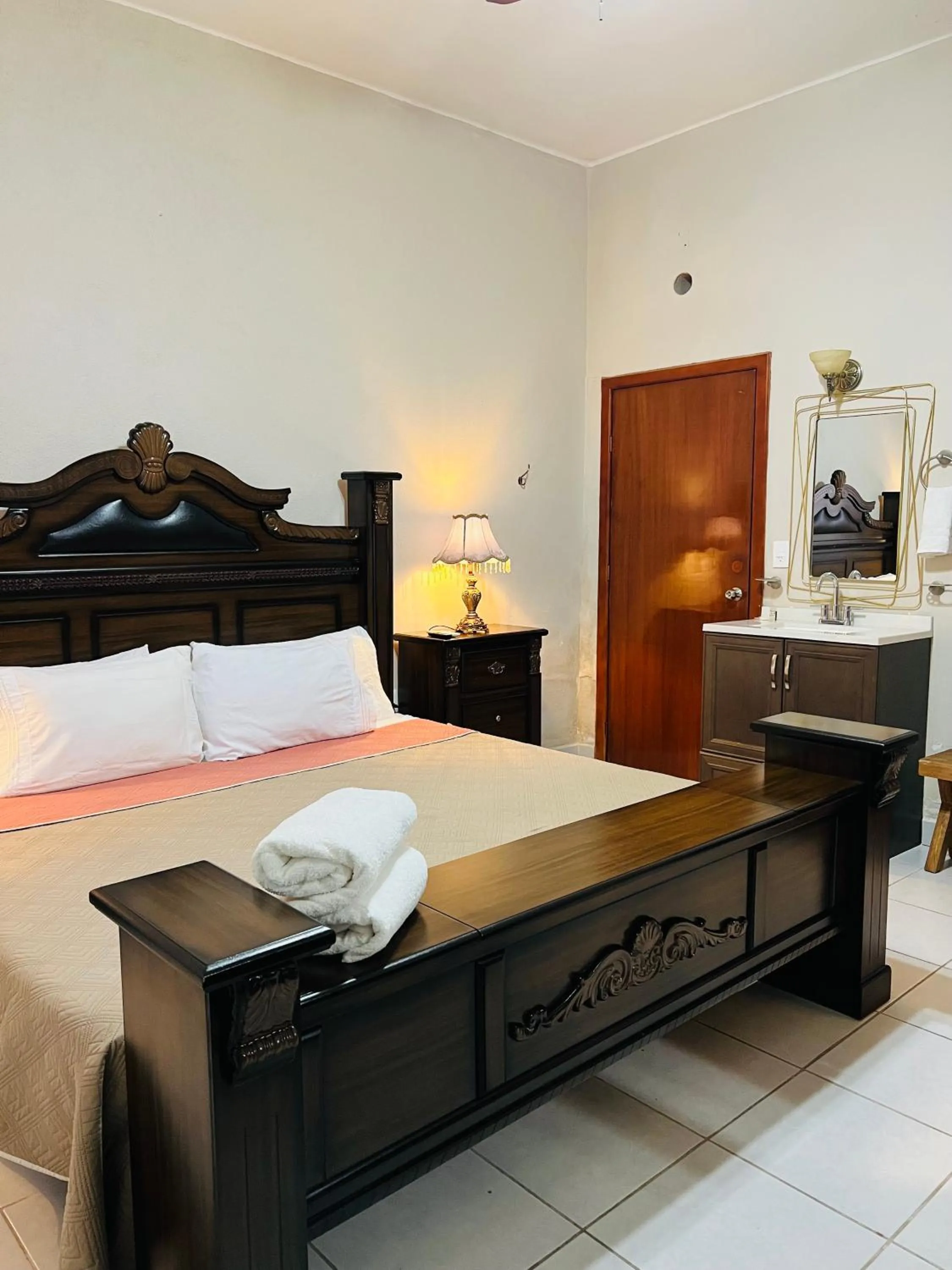 Bed in Hostería Casa Marquez