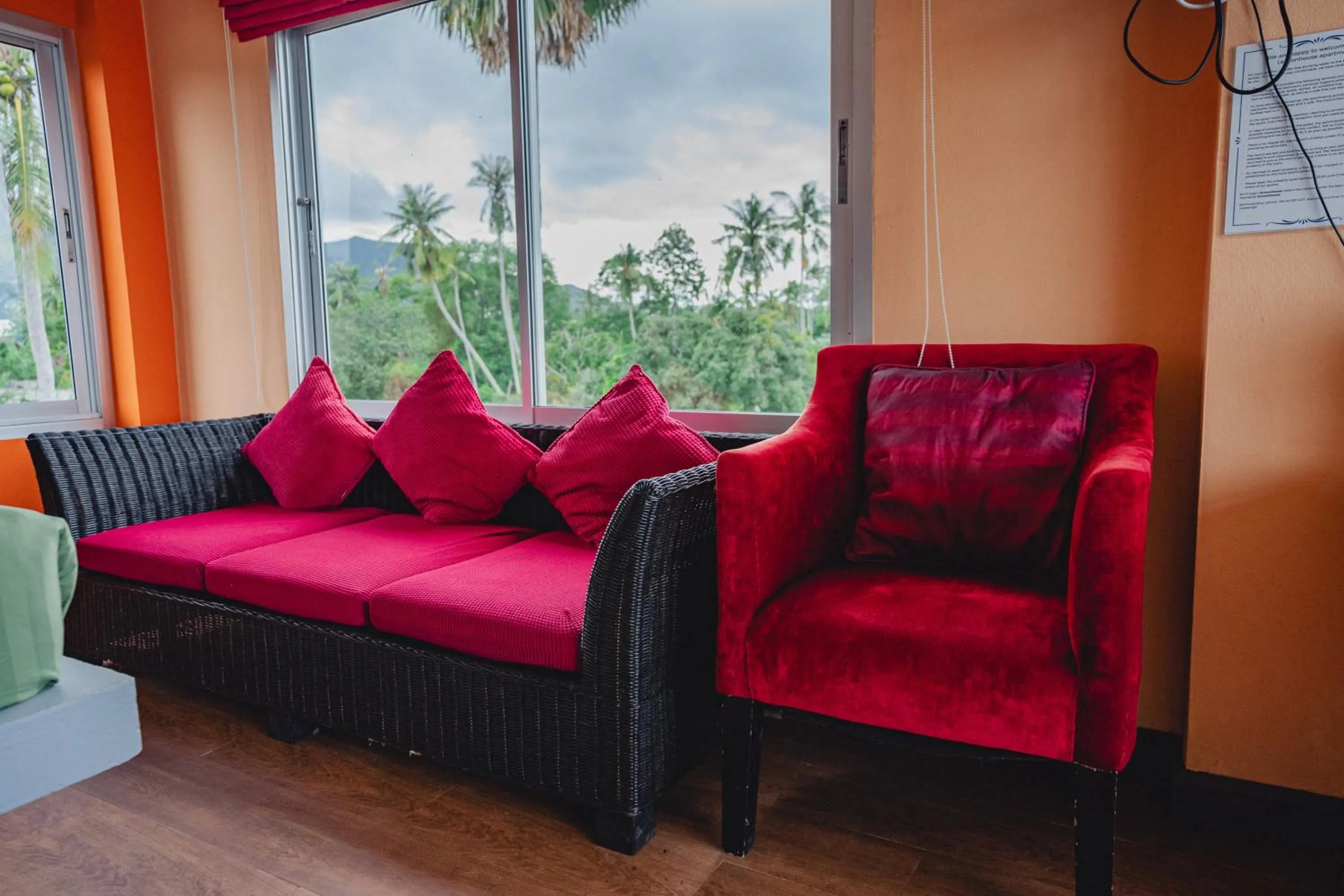 Seating area in Lemon House apartment