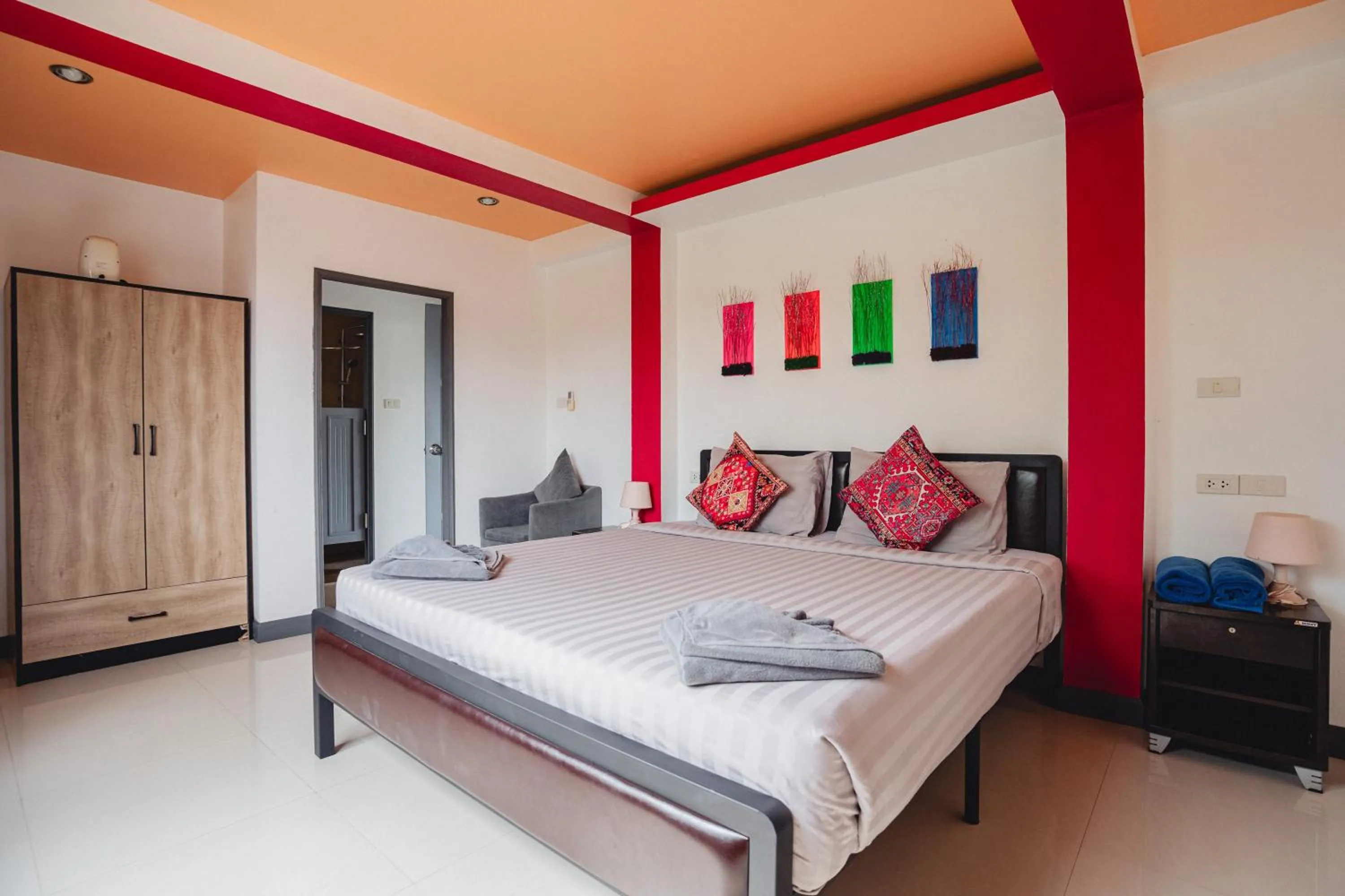 Bed in Lemon House apartment