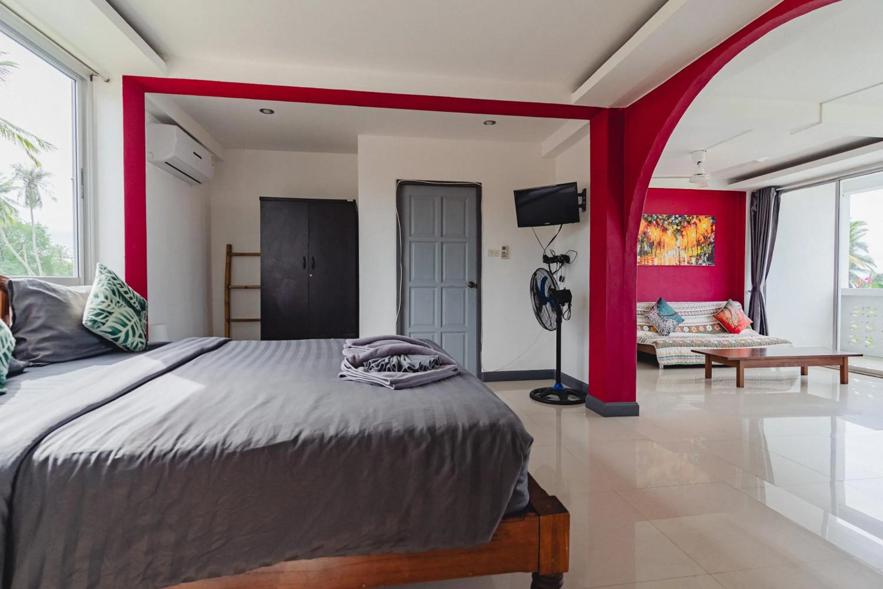 Bed in Lemon House apartment