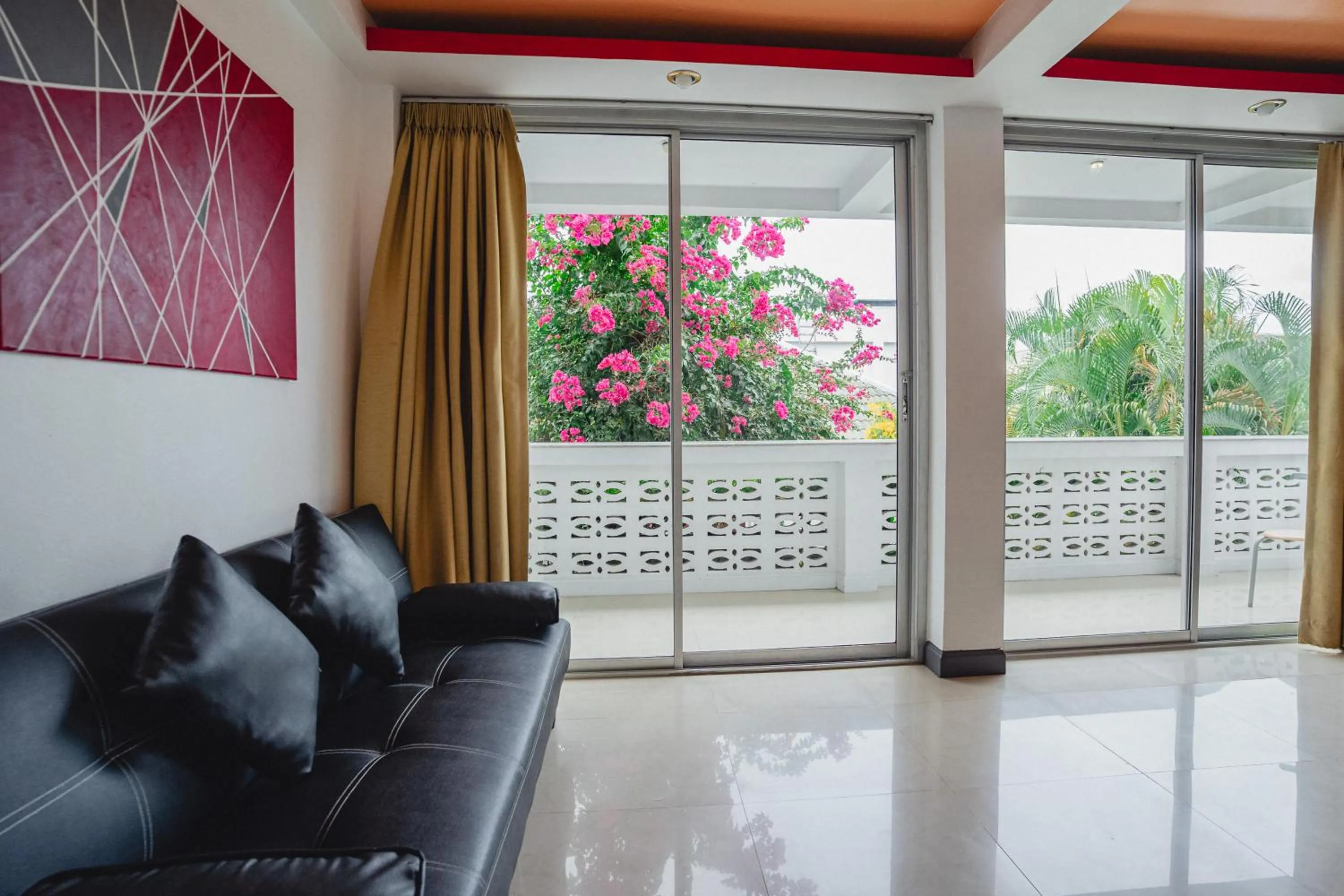 Living room in Lemon House apartment