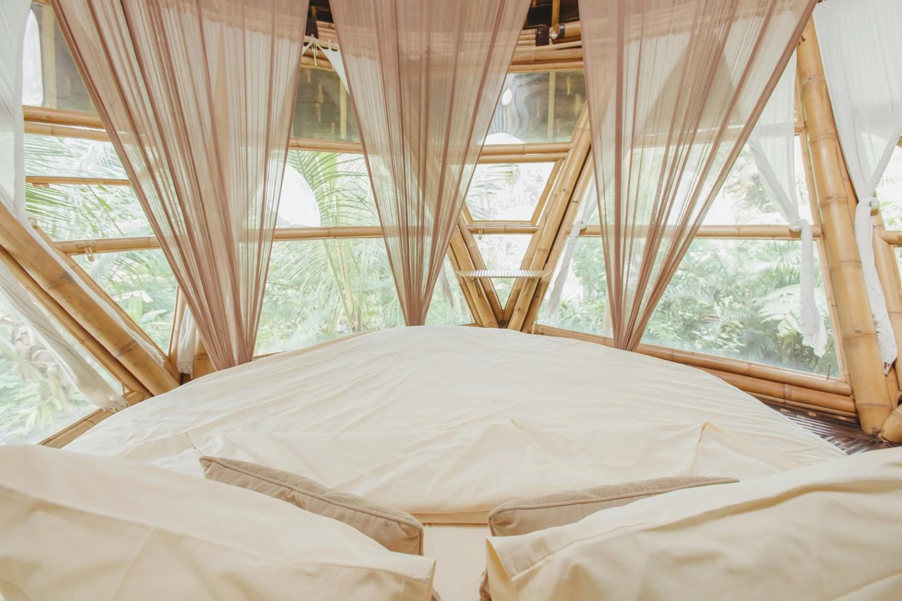 Bedroom, Bed in Hideout Eco Bamboo House Bali