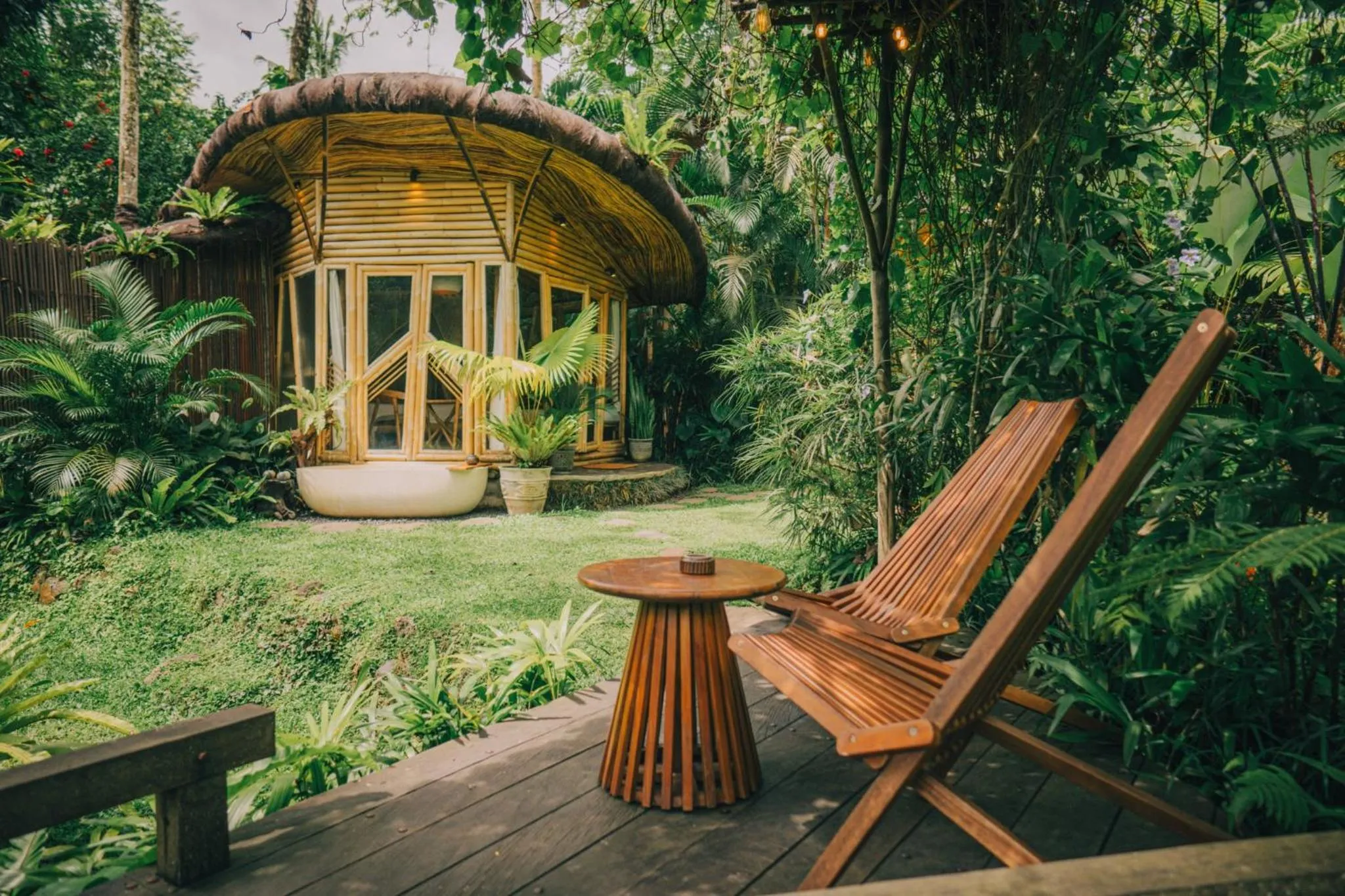 Garden in Hideout Eco Bamboo House Bali
