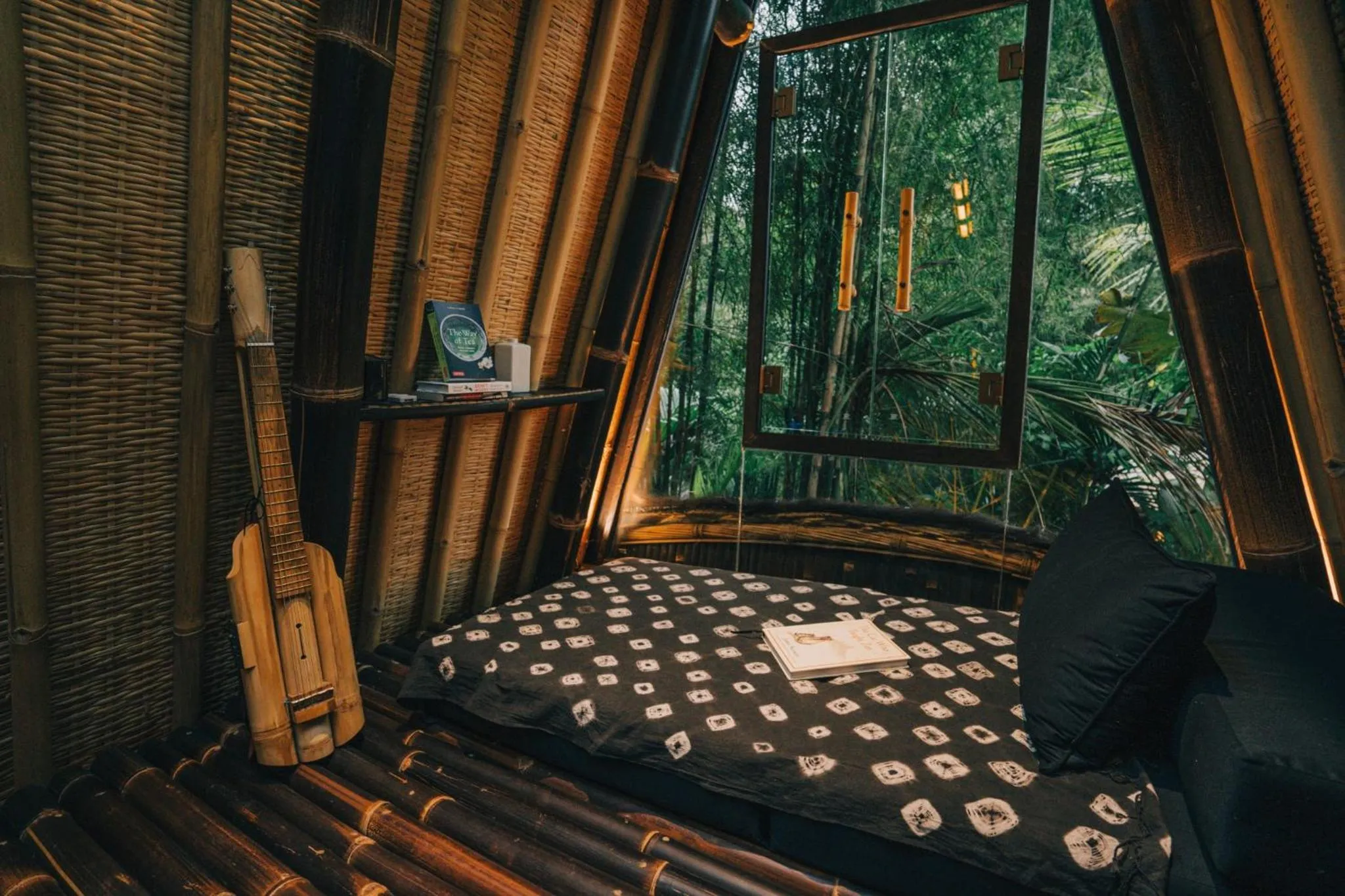 Bedroom, Bed in Hideout Eco Bamboo House Bali