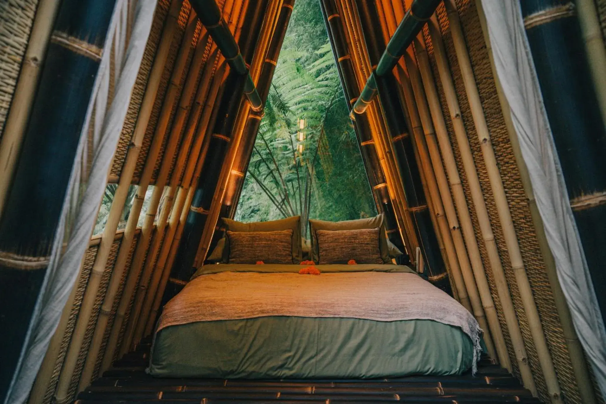 Bed in Hideout Eco Bamboo House Bali Bed in Hideout Eco Bamboo House Bali