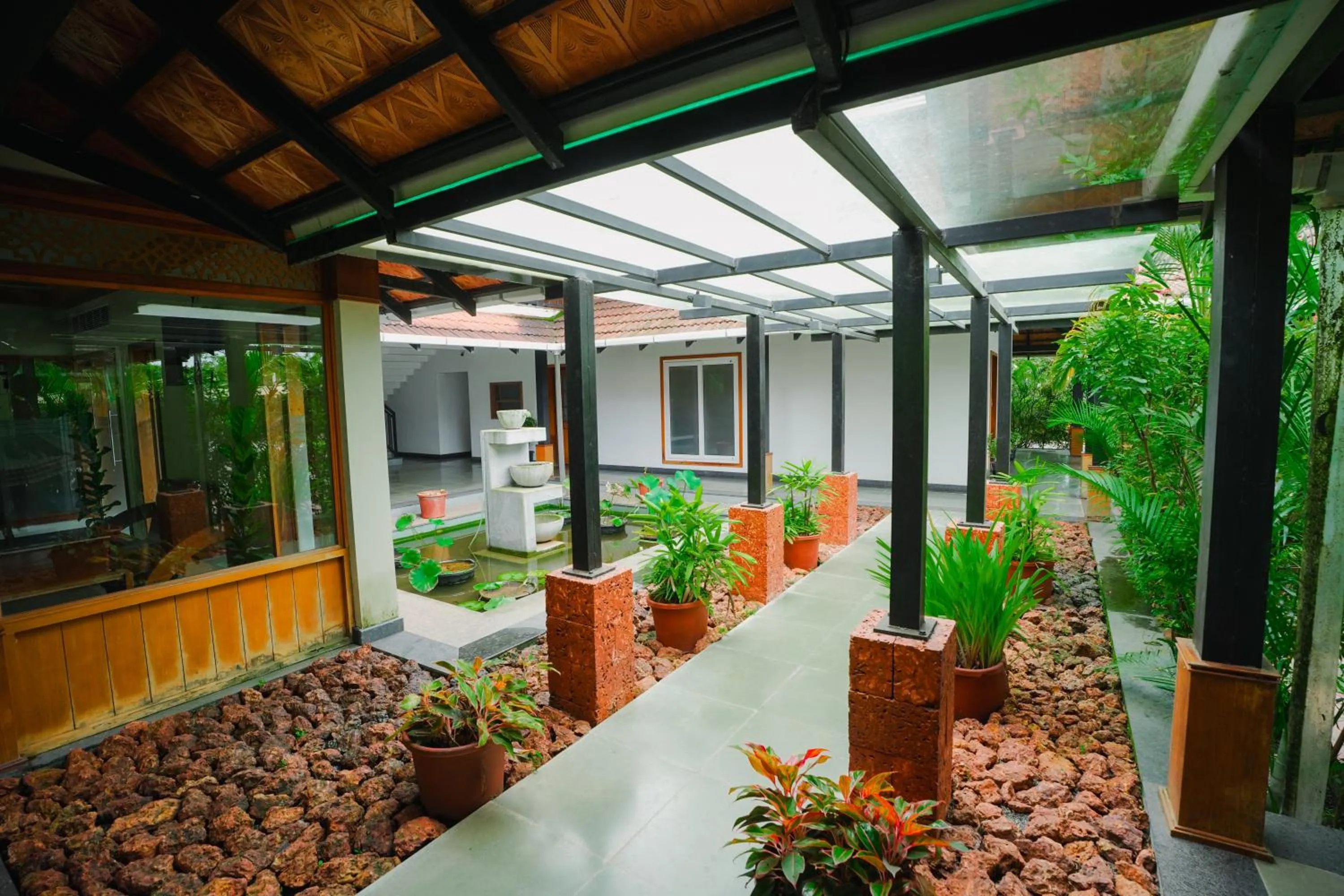 Garden view in Vaidekam Resorts & Wellness, Kannur