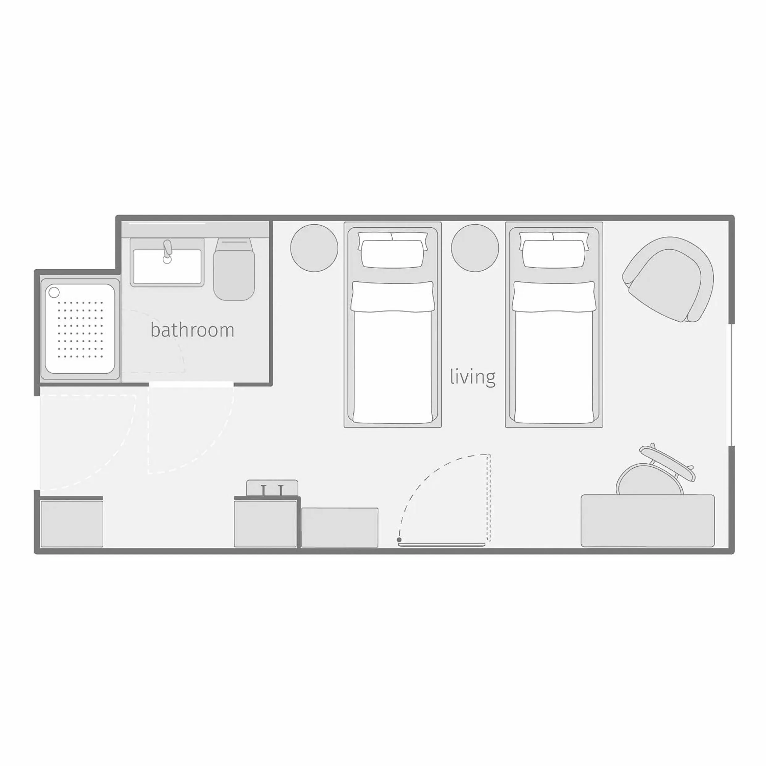 Photo of the whole room in smartments Frankfurt City-Ost