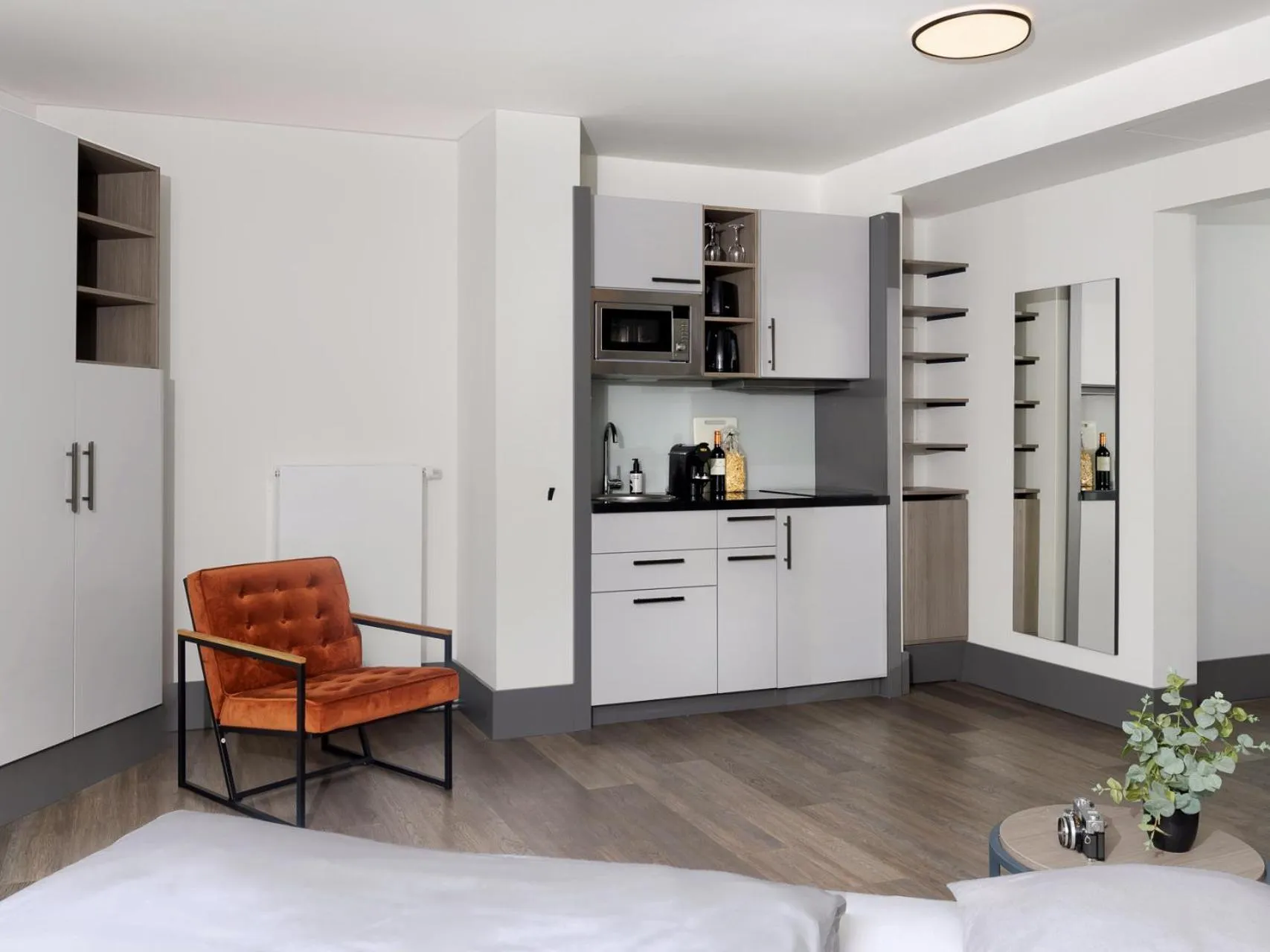 Kitchen or kitchenette in smartments Frankfurt City-Ost